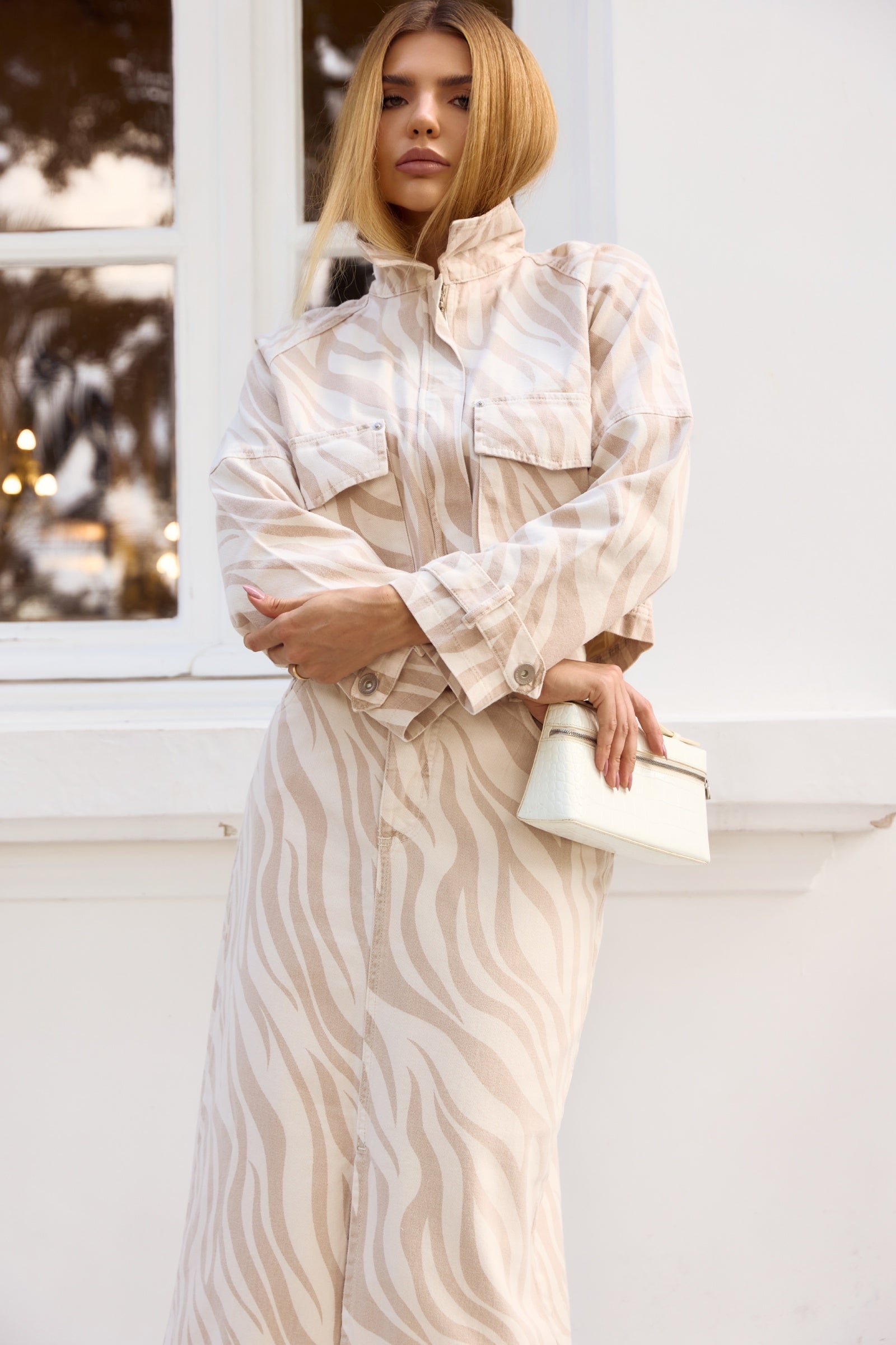Saia Maxi Midi em Sarja Estampada 93535 Linzzi