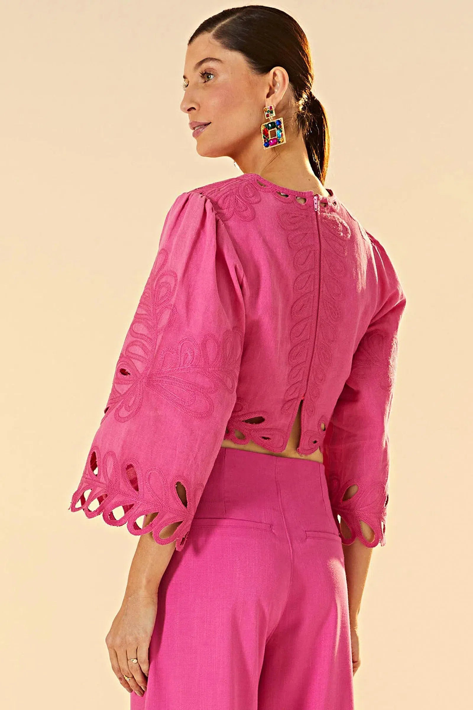 Blusa Andressa em Tecido de Algodão 67058 Linzzi