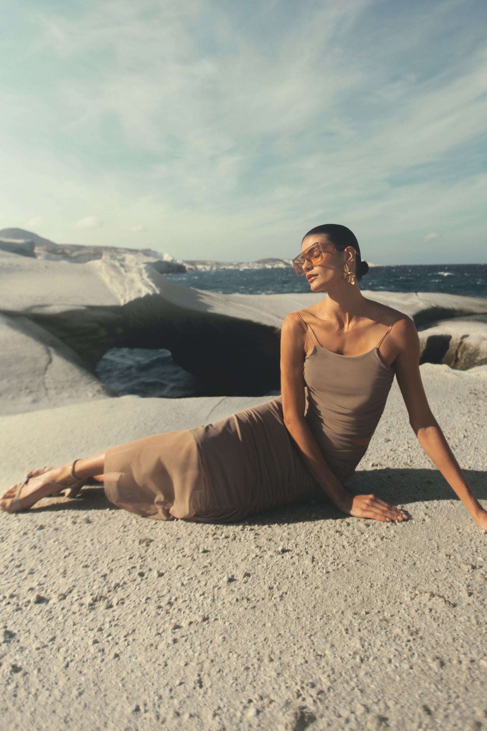 Blusa de Alças Duplas em Tule Sublimado 84049 Linzzi