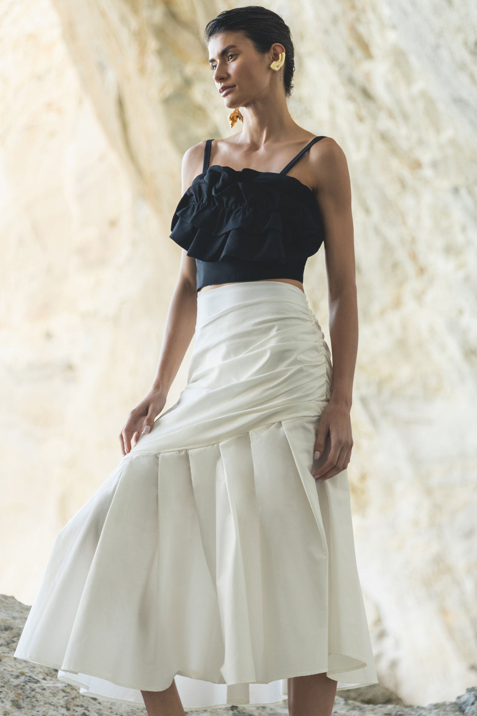 Top com Decote Orgânico em Crepe Estilo Alfaiataria 84635 Linzzi