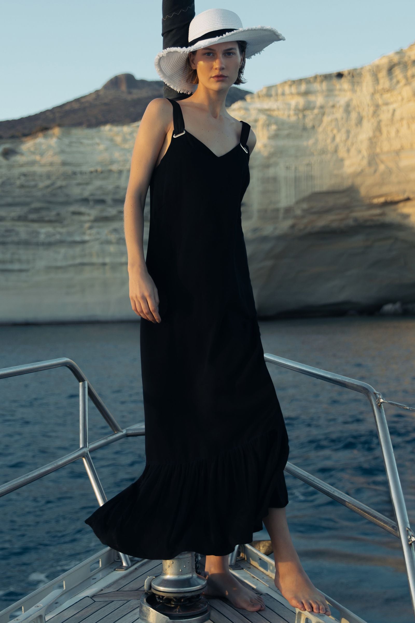 Vestido Maxi Midi em Viscose 85017 Linzzi