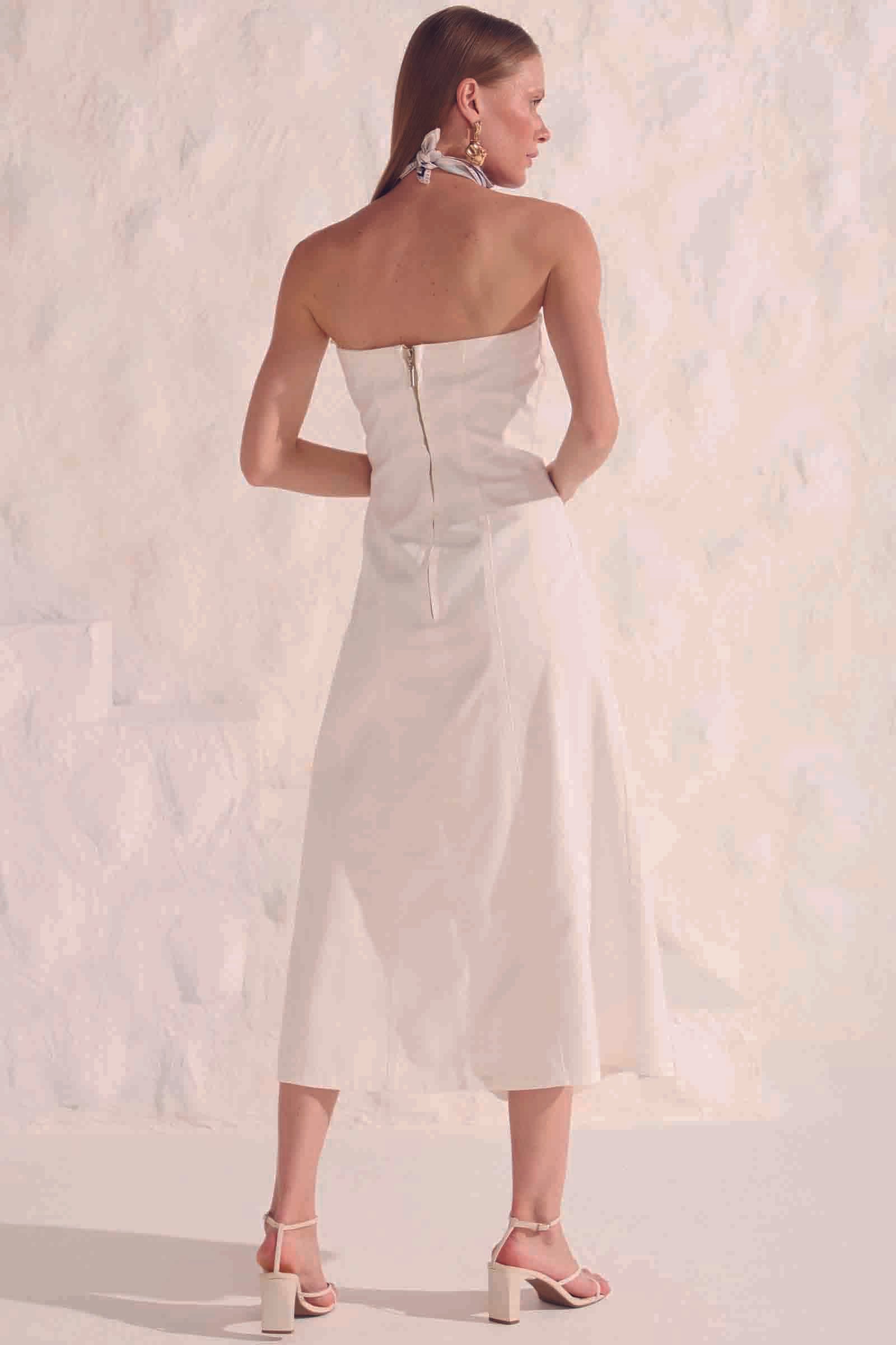 Vestido Maxi Midi em Sarja 86933 Linzzi