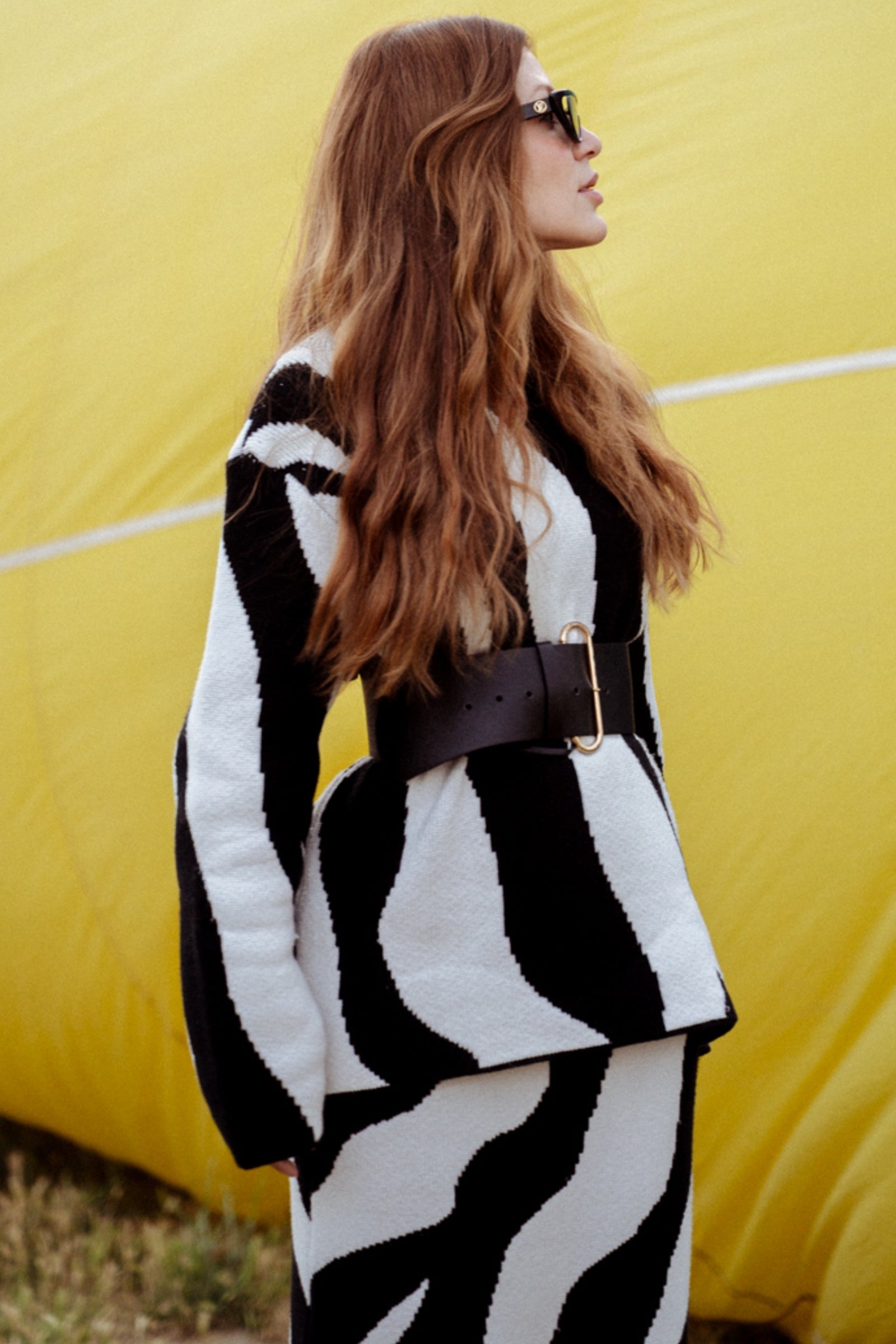 Pullover em Tricô P&B com Ponto Savana 89058 Linzzi