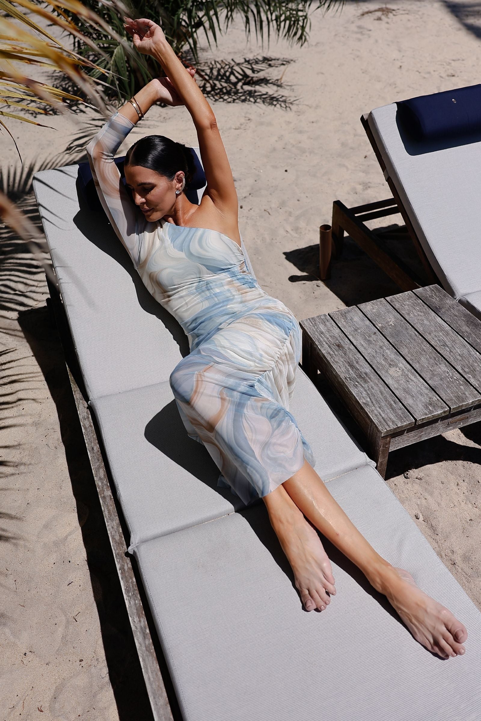 Vestido Assimétrico em Tule Sublimado 85659 Linzzi