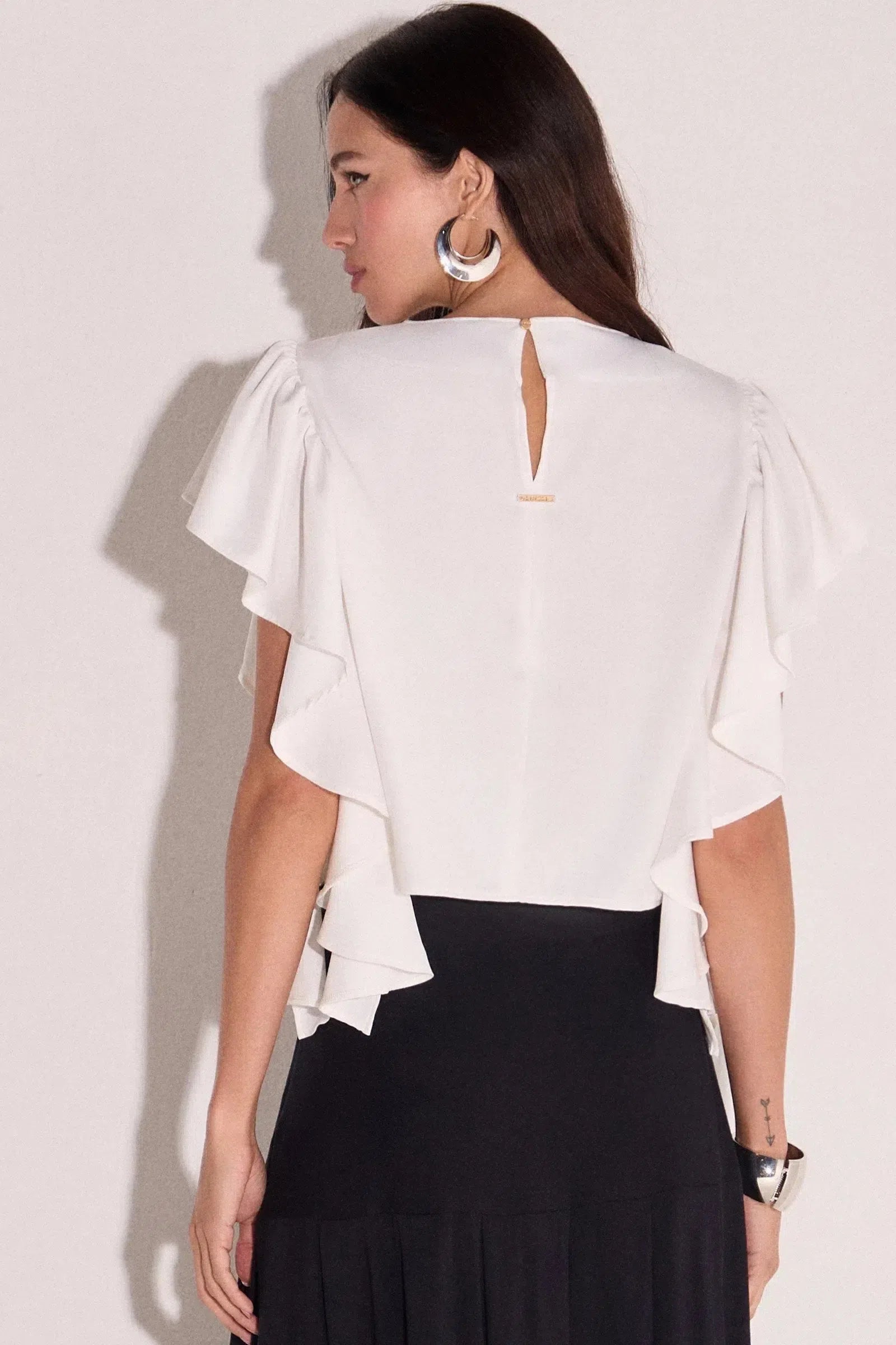 Blusa com Babados em Viscose 80265 Linzzi