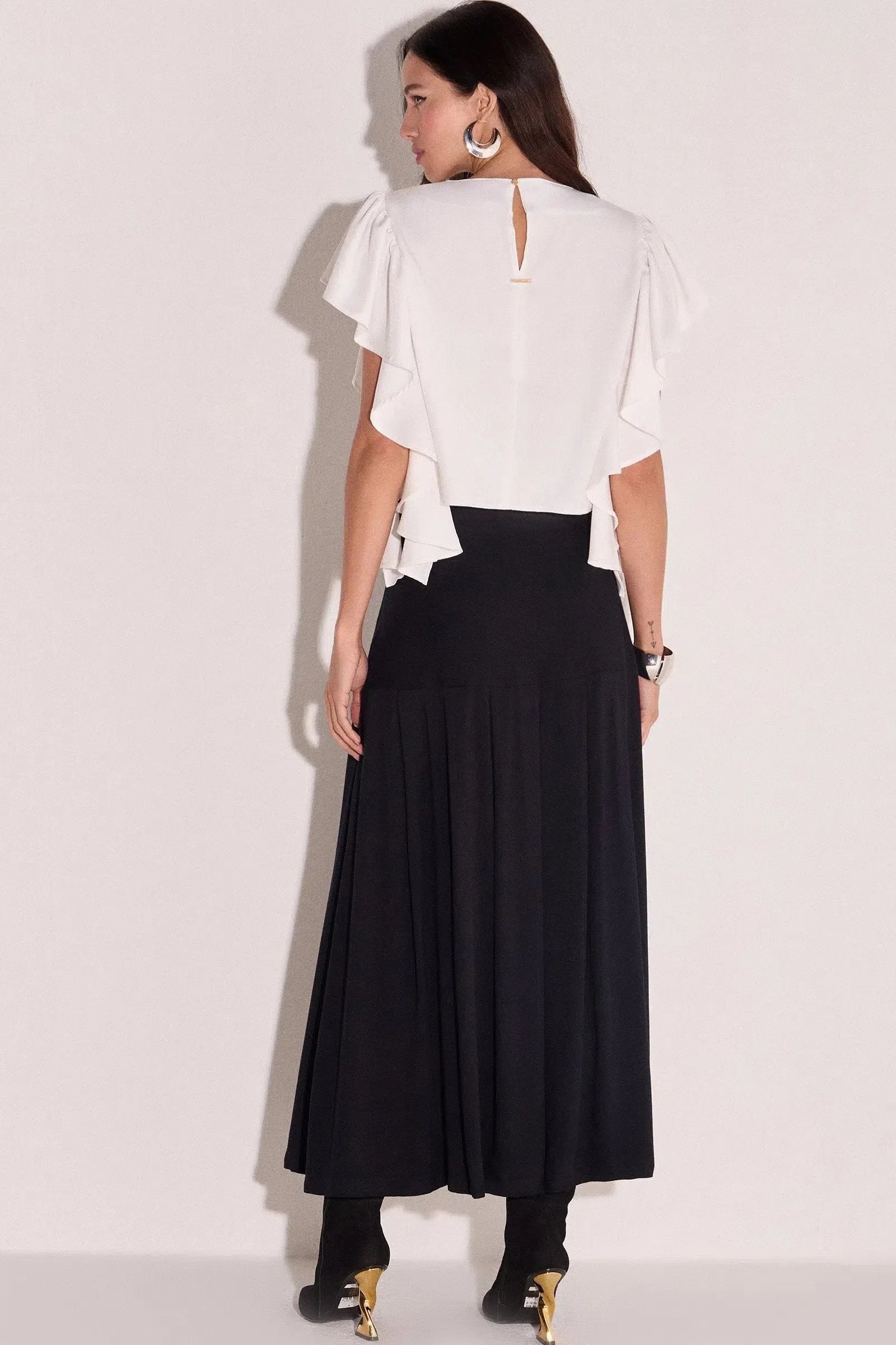 Blusa com Babados em Viscose 80265 Linzzi