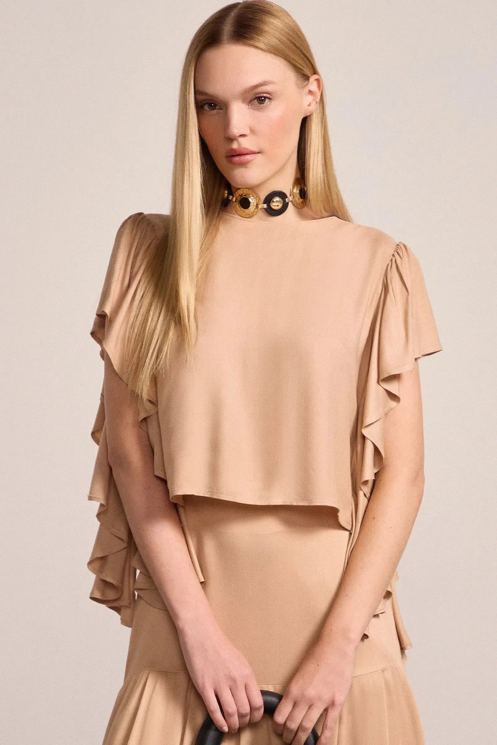 Blusa com Babados em Viscose 80265 Linzzi