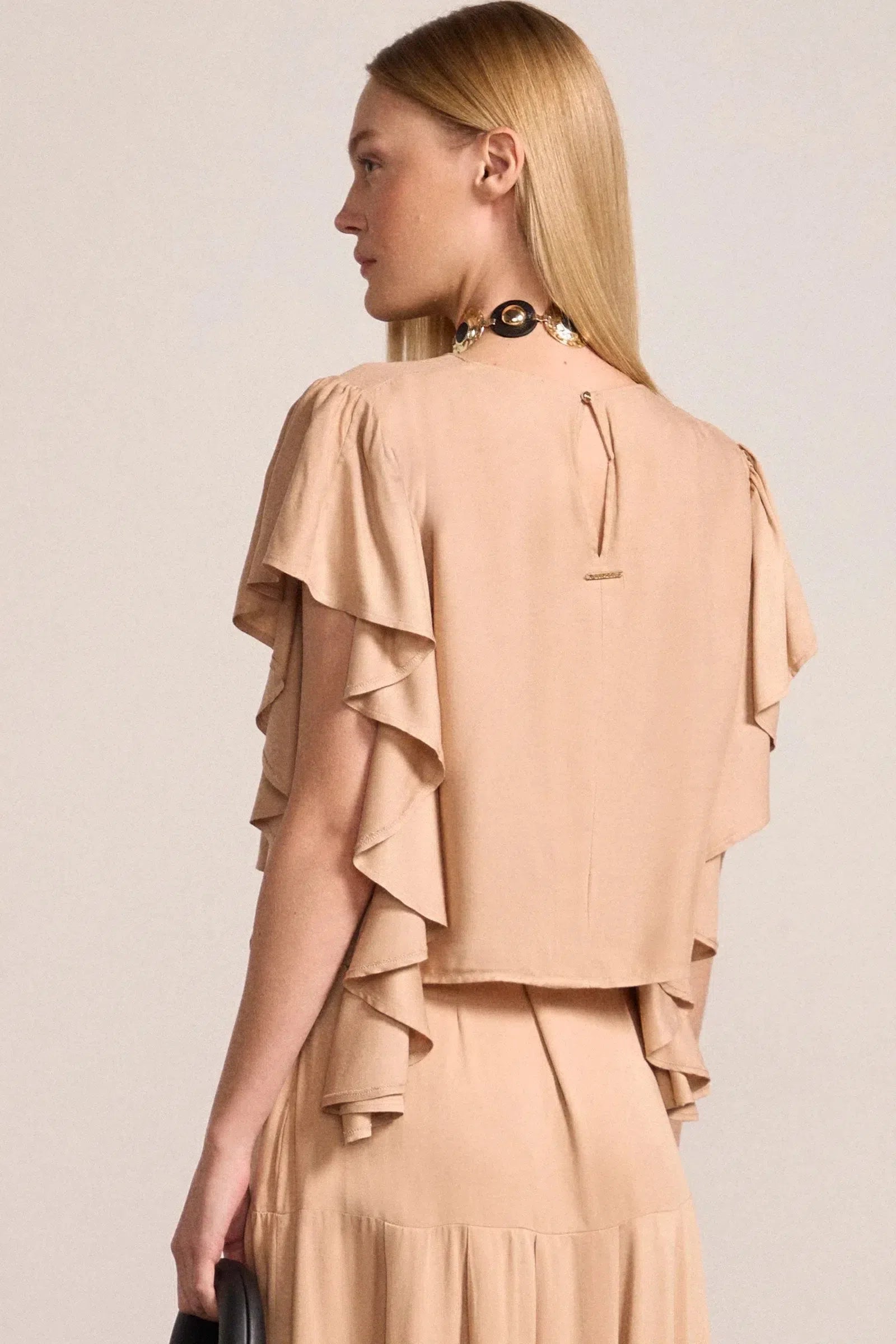 Blusa com Babados em Viscose 80265 Linzzi