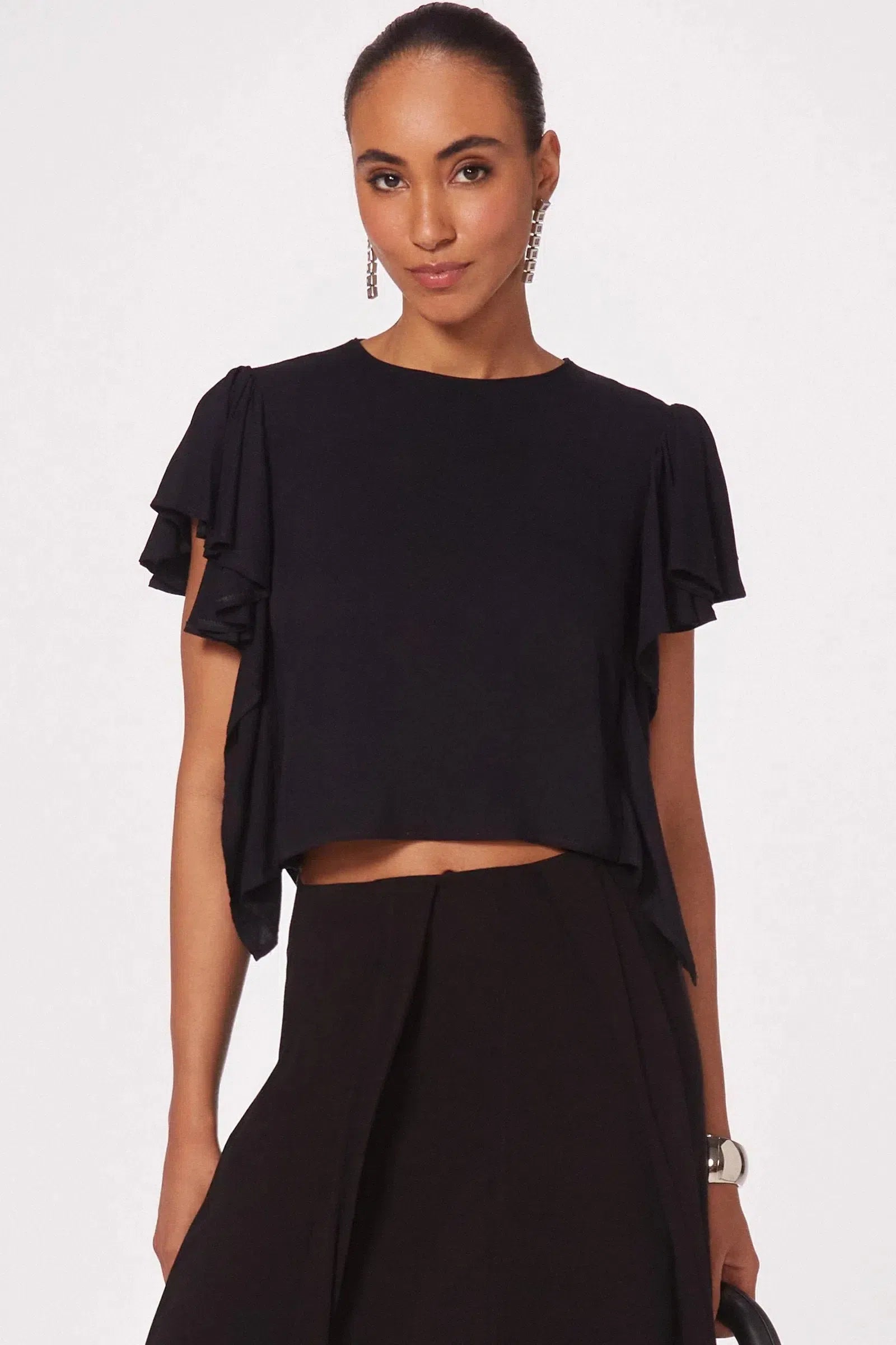 Blusa com Babados em Viscose 80265 Linzzi