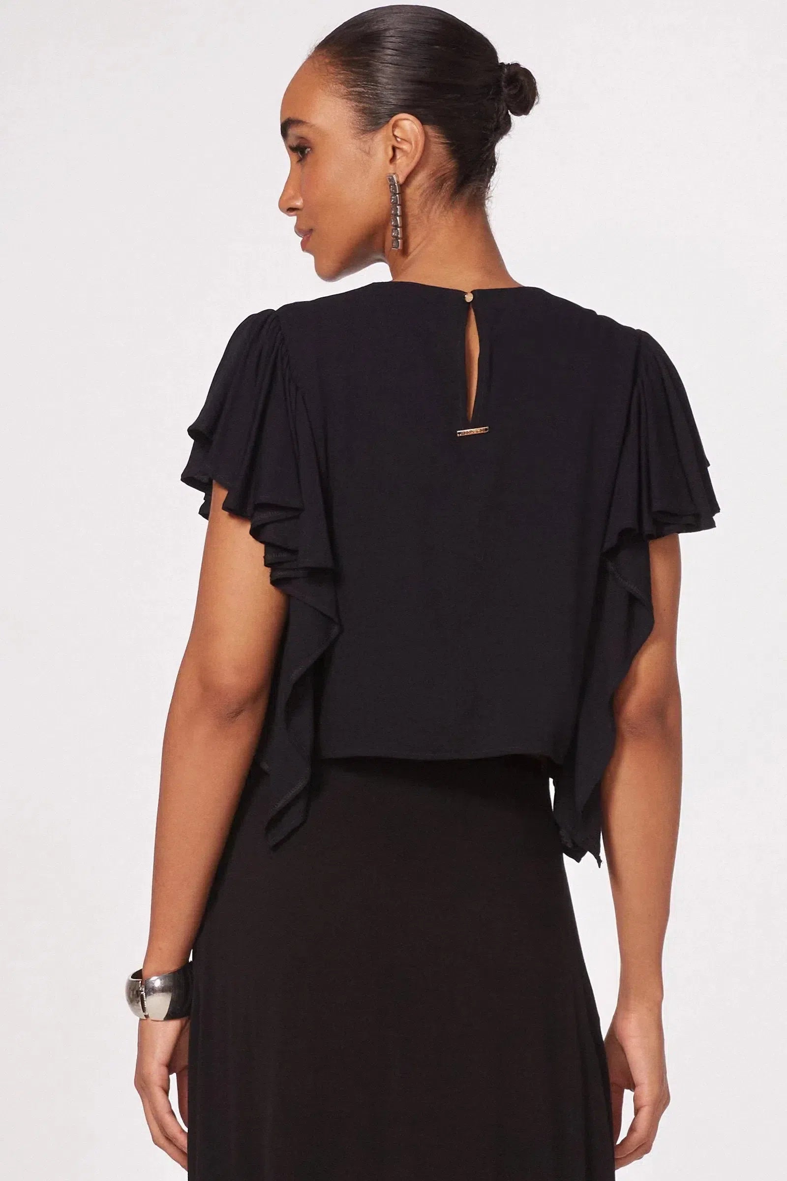 Blusa com Babados em Viscose 80265 Linzzi