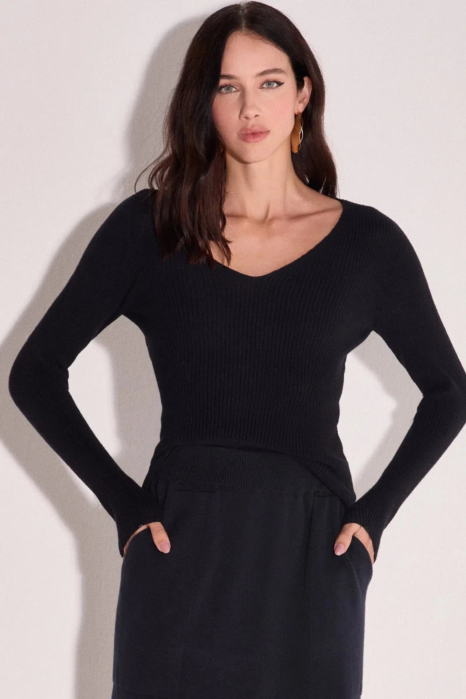 Blusa Decote V em Tricô 78727 Linzzi