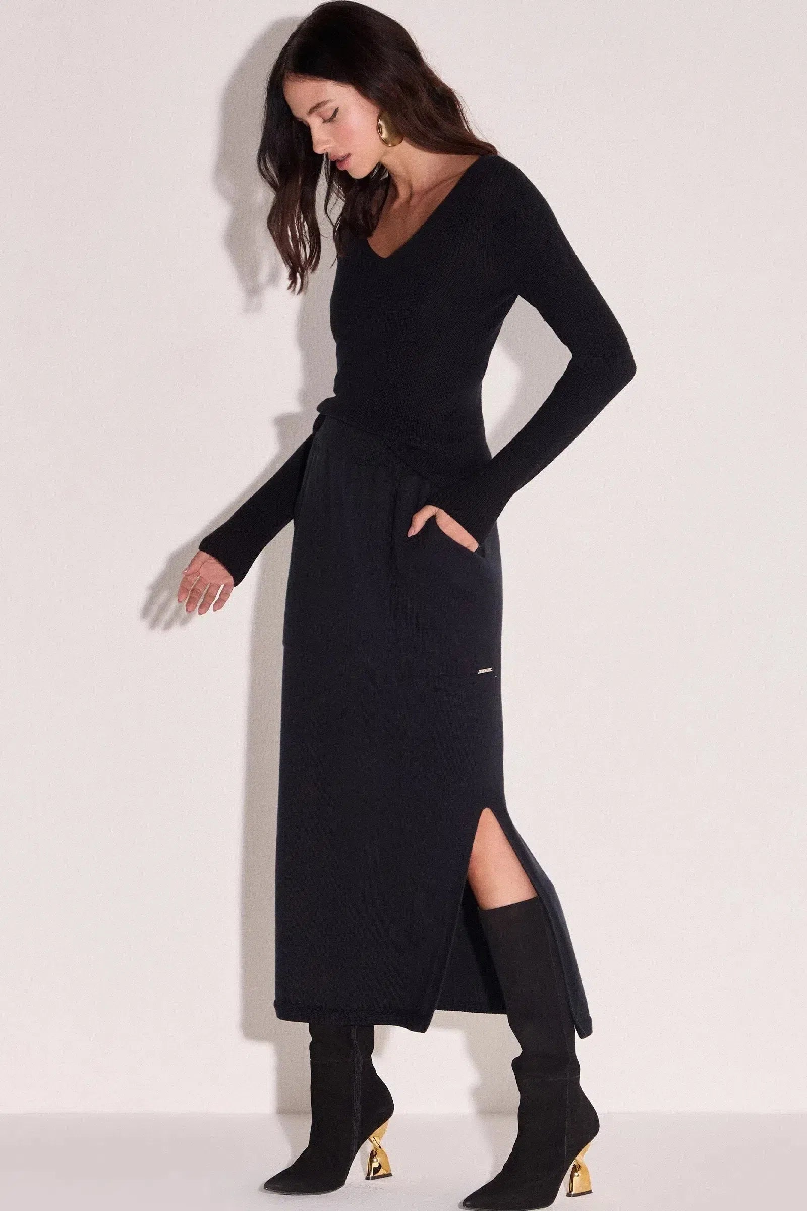 Blusa Decote V em Tricô 78727 Linzzi