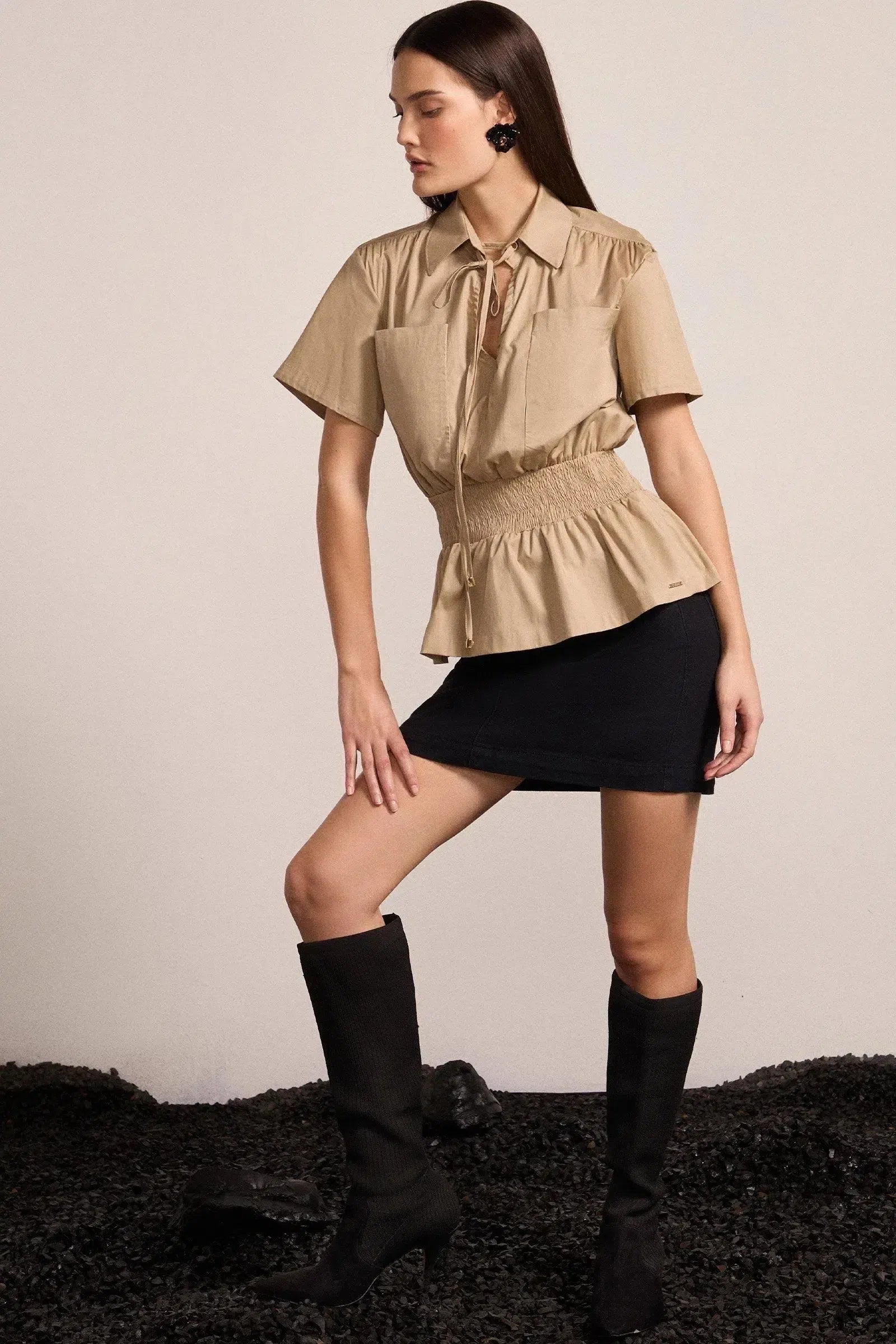 Blusa em Tricoline com Elastano 80020 Linzzi