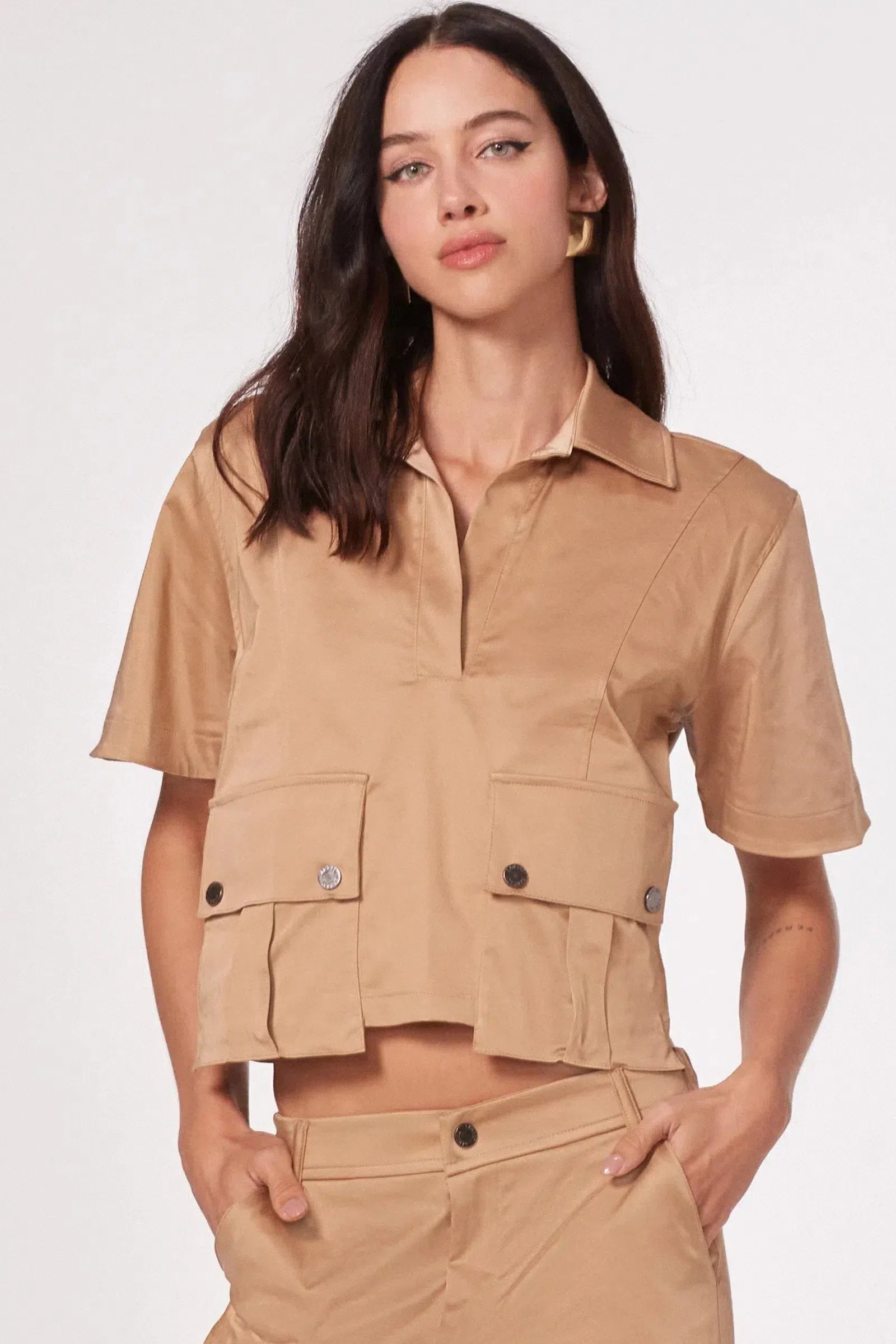 Camisa em Sarja Acetinada 81416 Linzzi