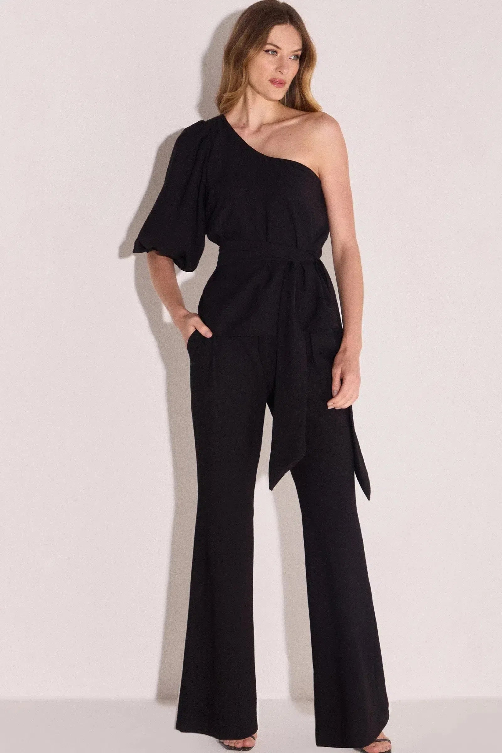 Blusa Um Ombro Só em Blend de Viscose 80264 Linzzi