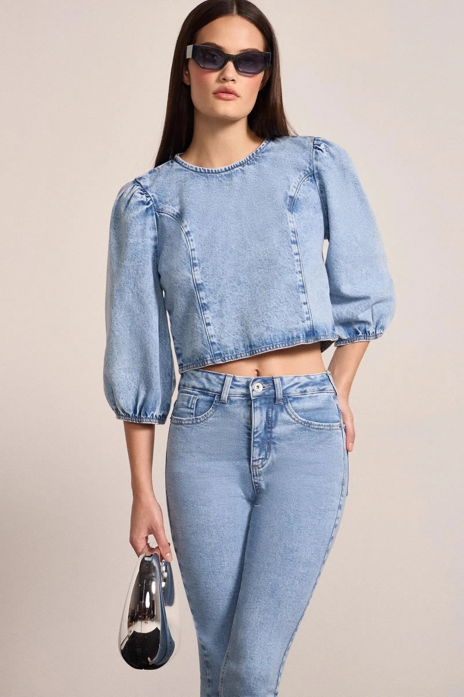 Calça Skinny em Denim com Elastano 79044 Linzzi