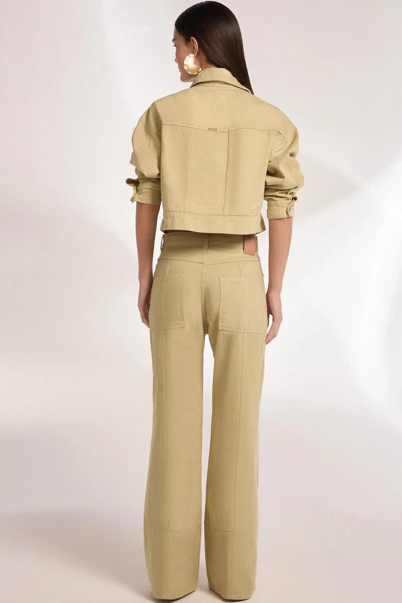 Calça Wide Leg Cintura Alta em Sarja 79064 Linzzi