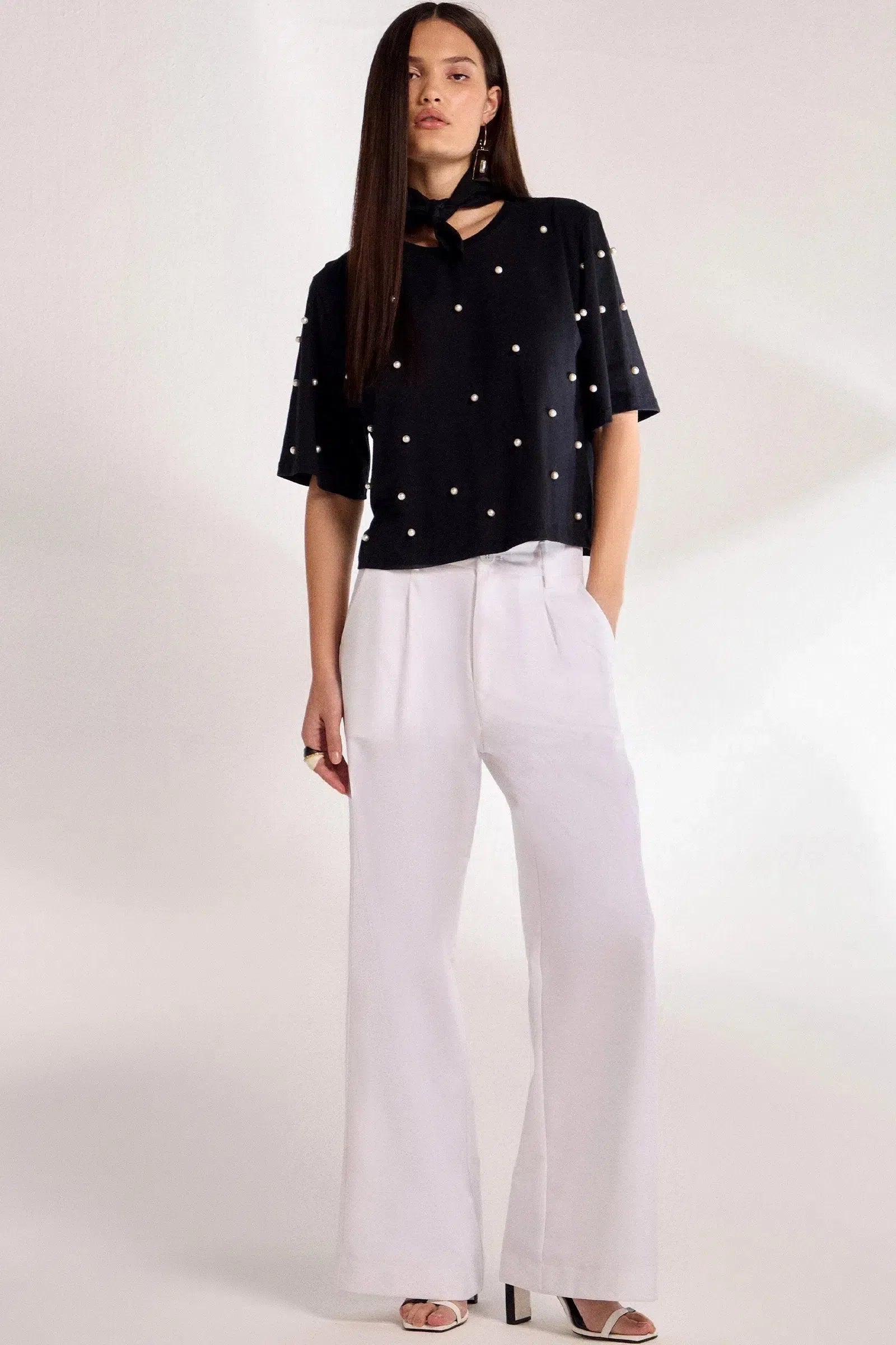 Calça Wide Leg em Alfaiataria 78862 Linzzi