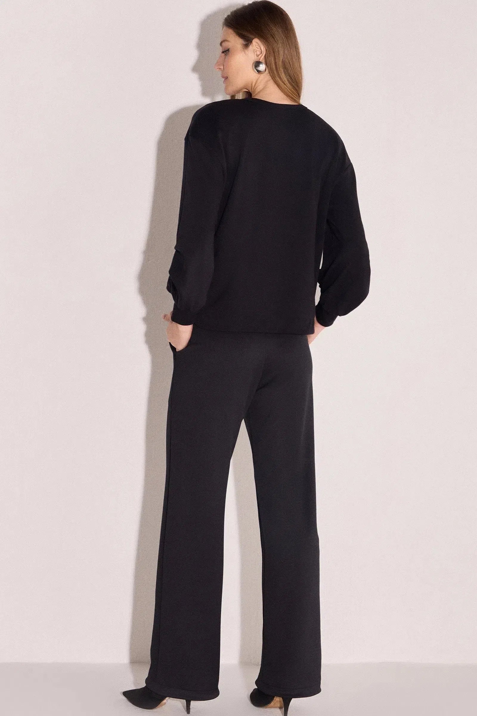 Calça Wide Leg em Malha Comfort Soft 81456 Linzzi