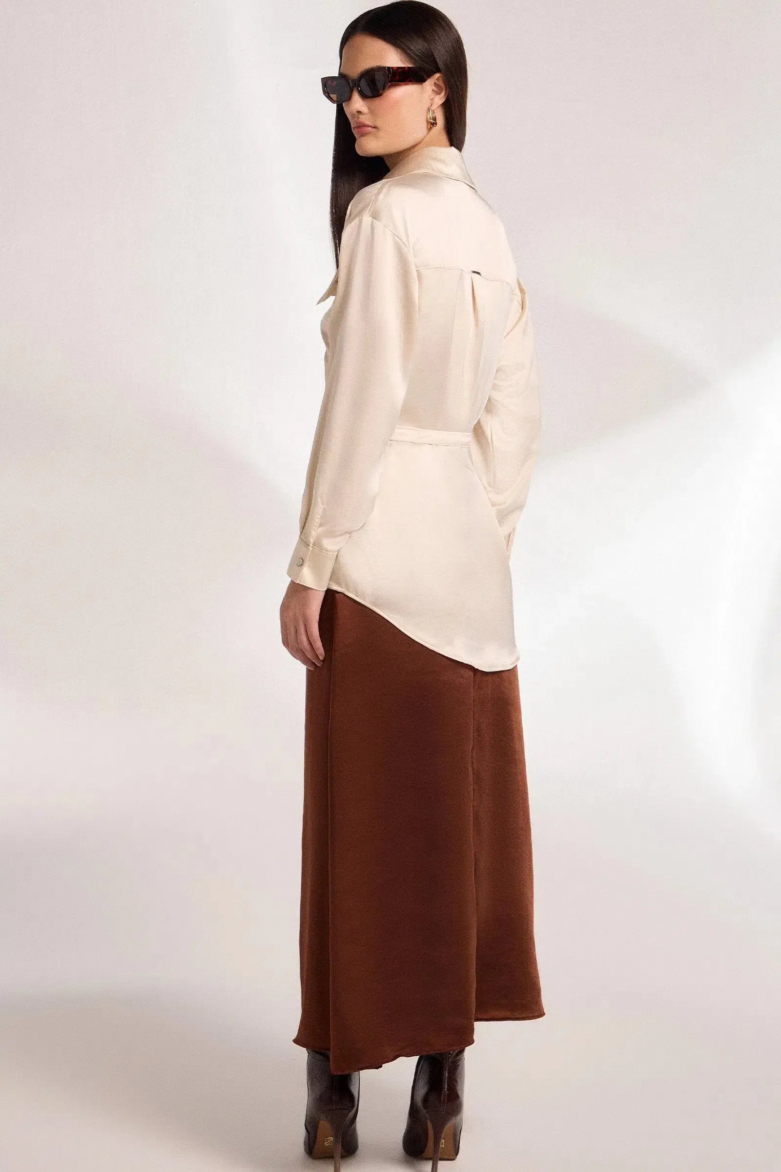 Camisa em Tecido Acetinado 81152 Linzzi