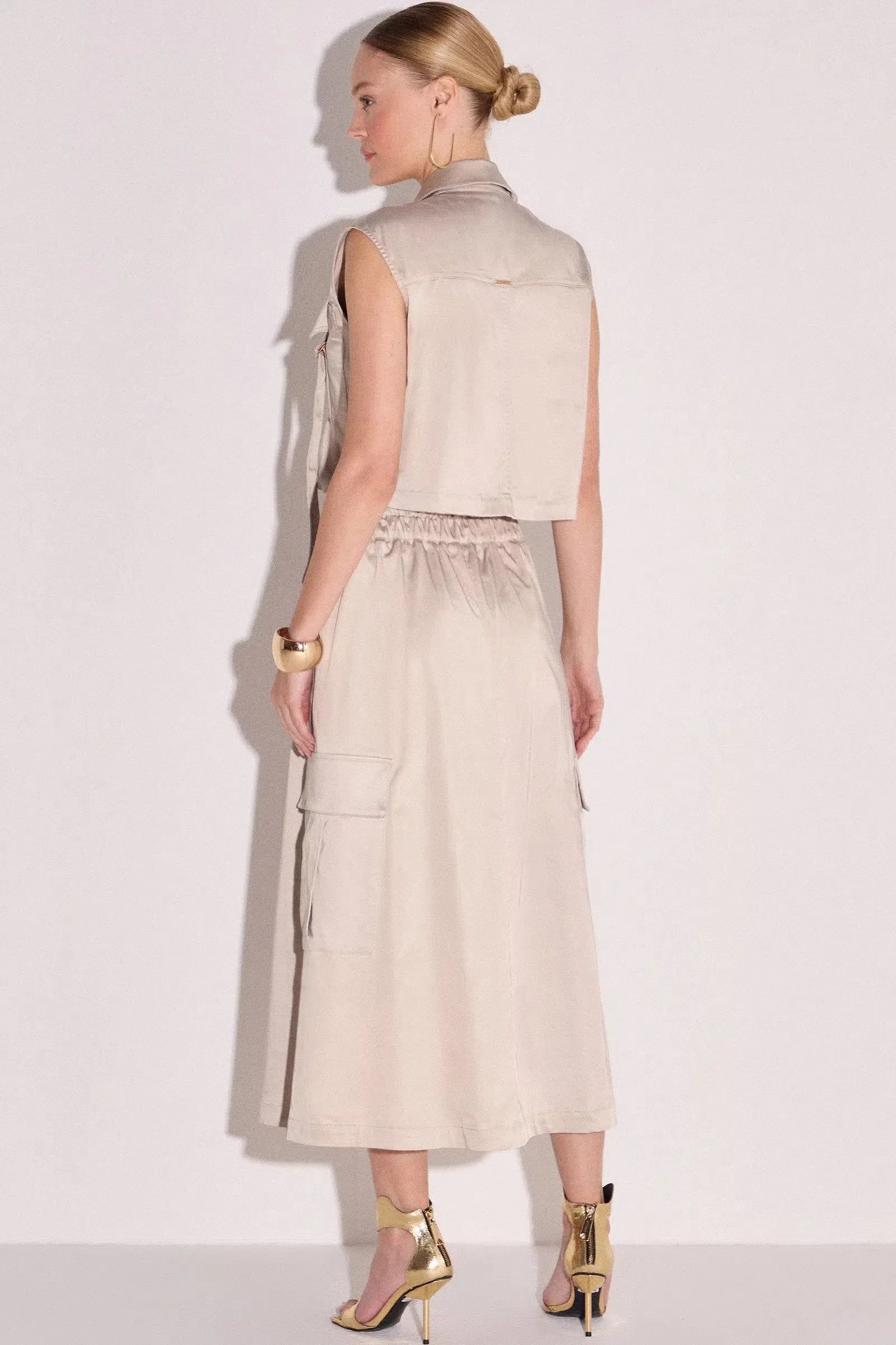 Camisa sem Manga em Sarja Acetinada 79731 Linzzi