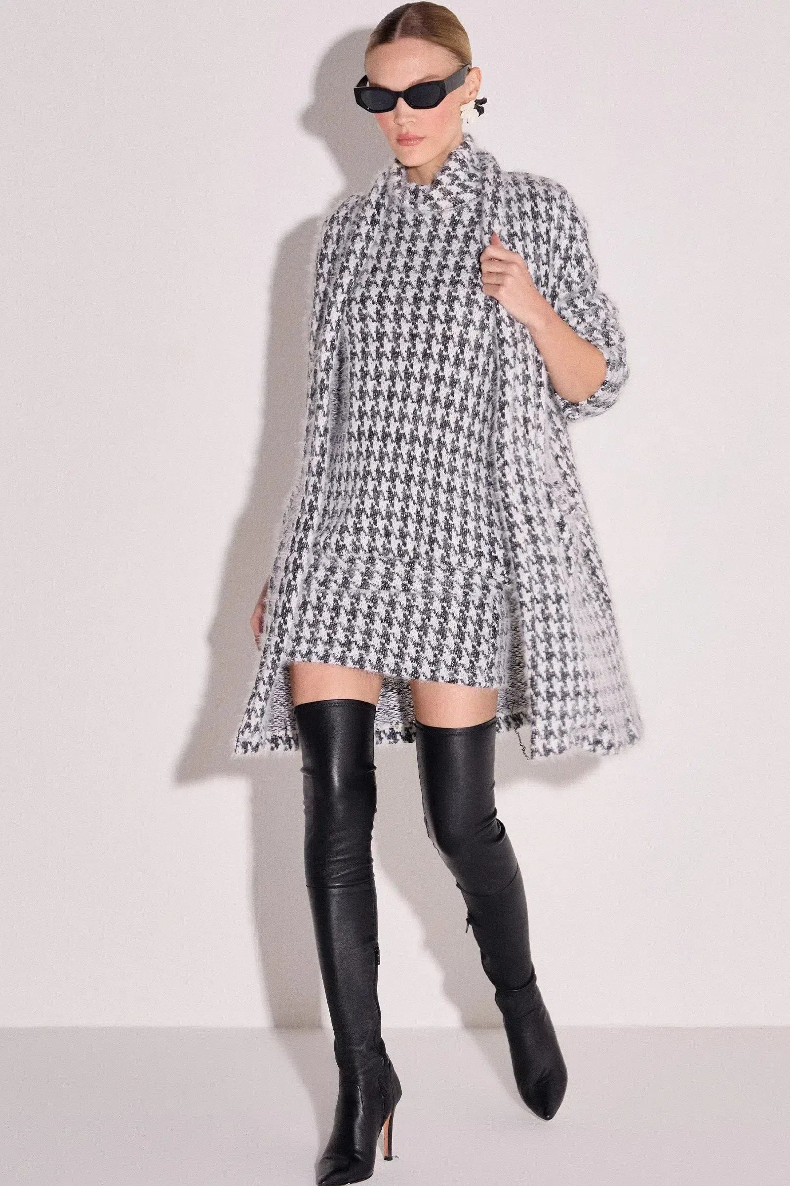 Cardigan Maxi Pullover em Tricô P&B 81439 Linzzi