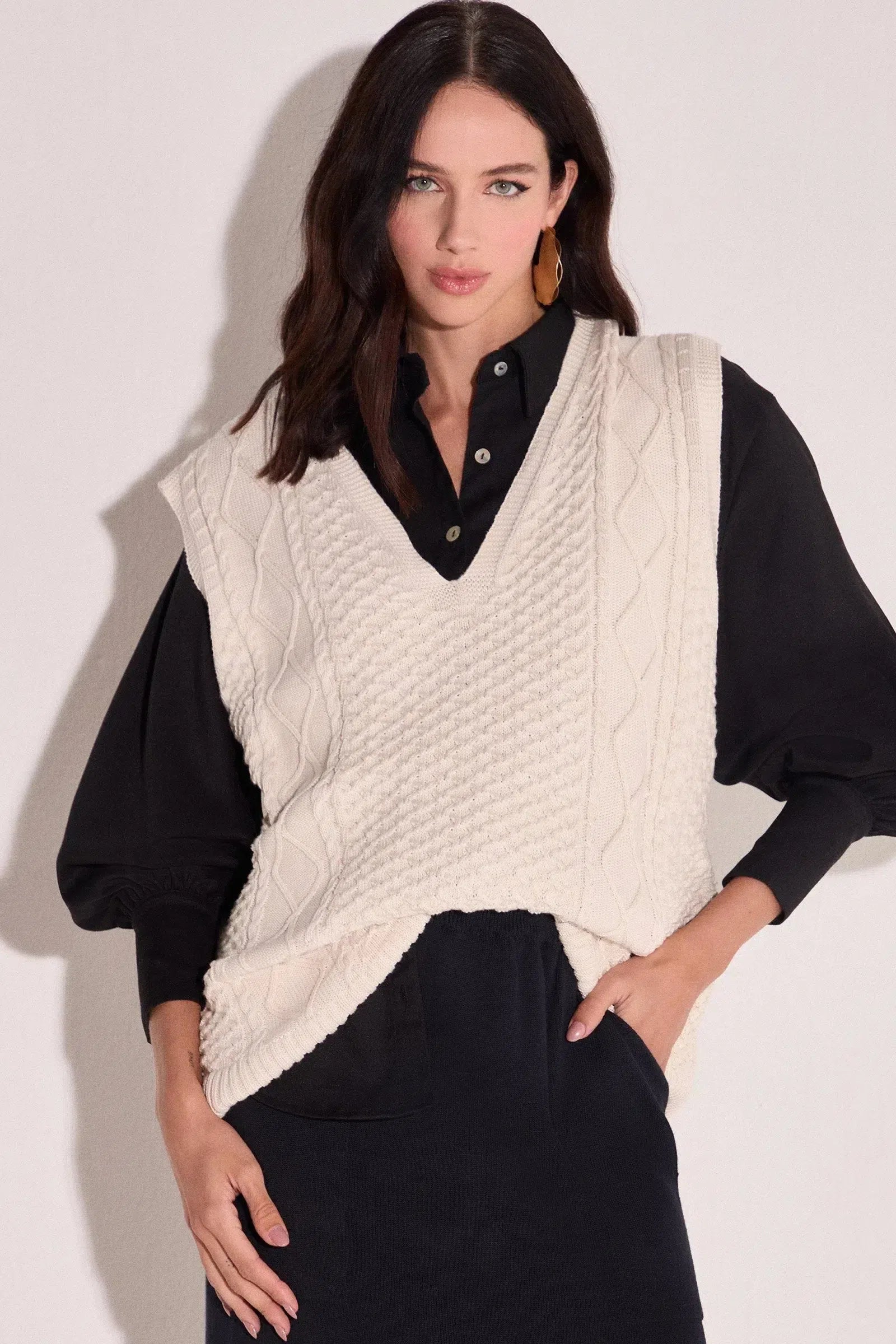 Colete Maxi em Tricô 78726 Linzzi