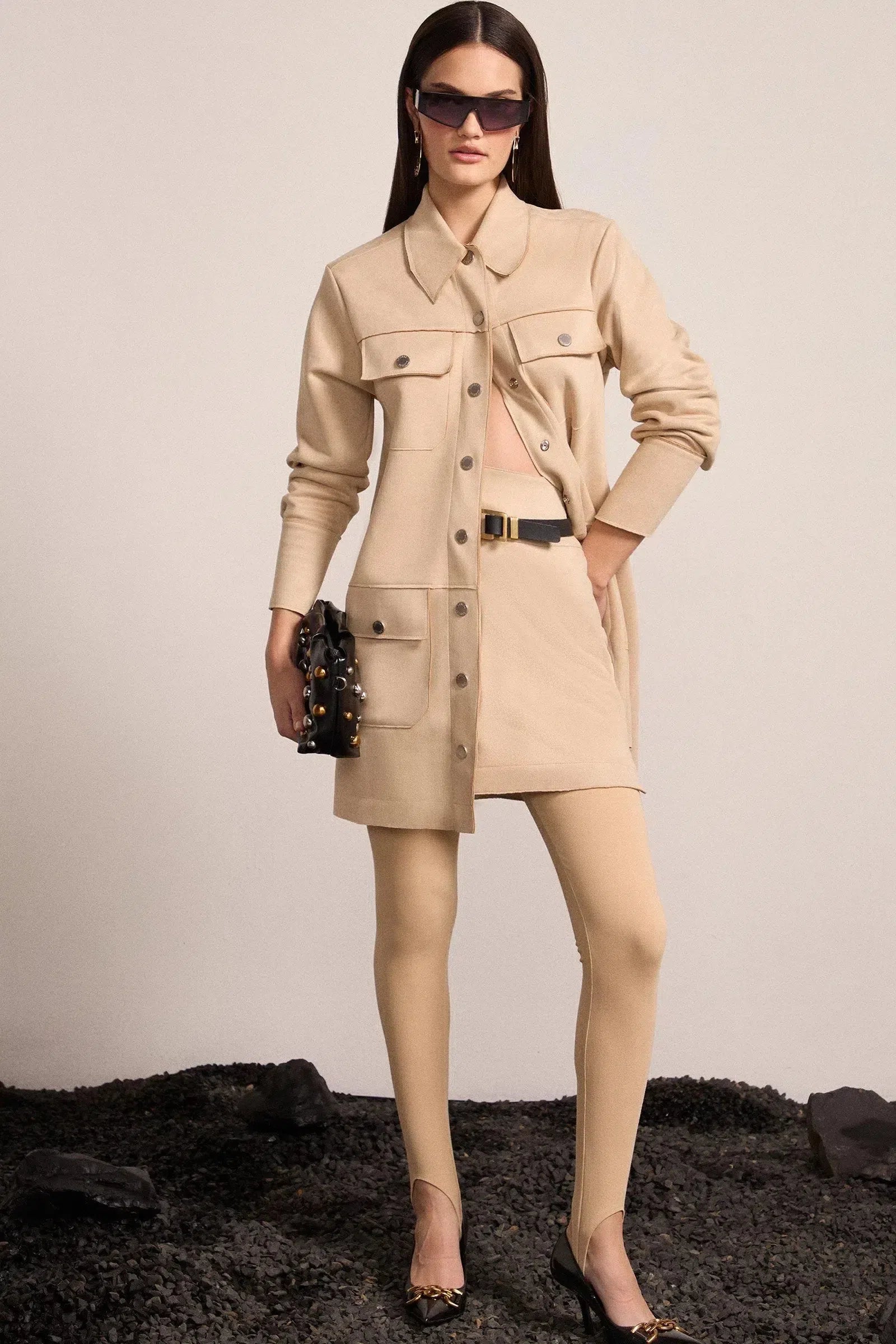 Saia Cintura Alta em Scuba Suede 79946 Linzzi