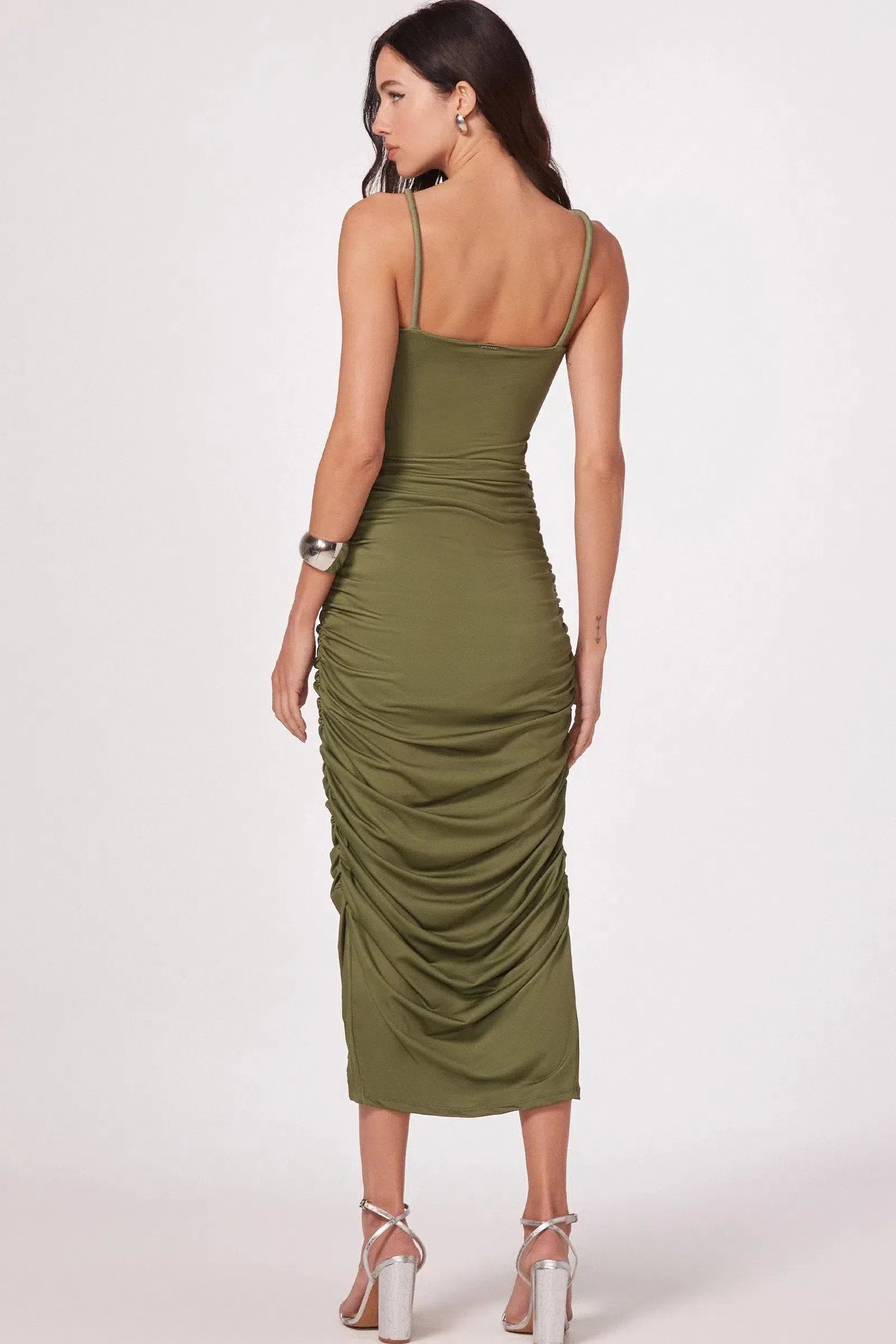 Saia Justa Maxi Midi em Malha Poliamida Delicaté 81707 Linzzi