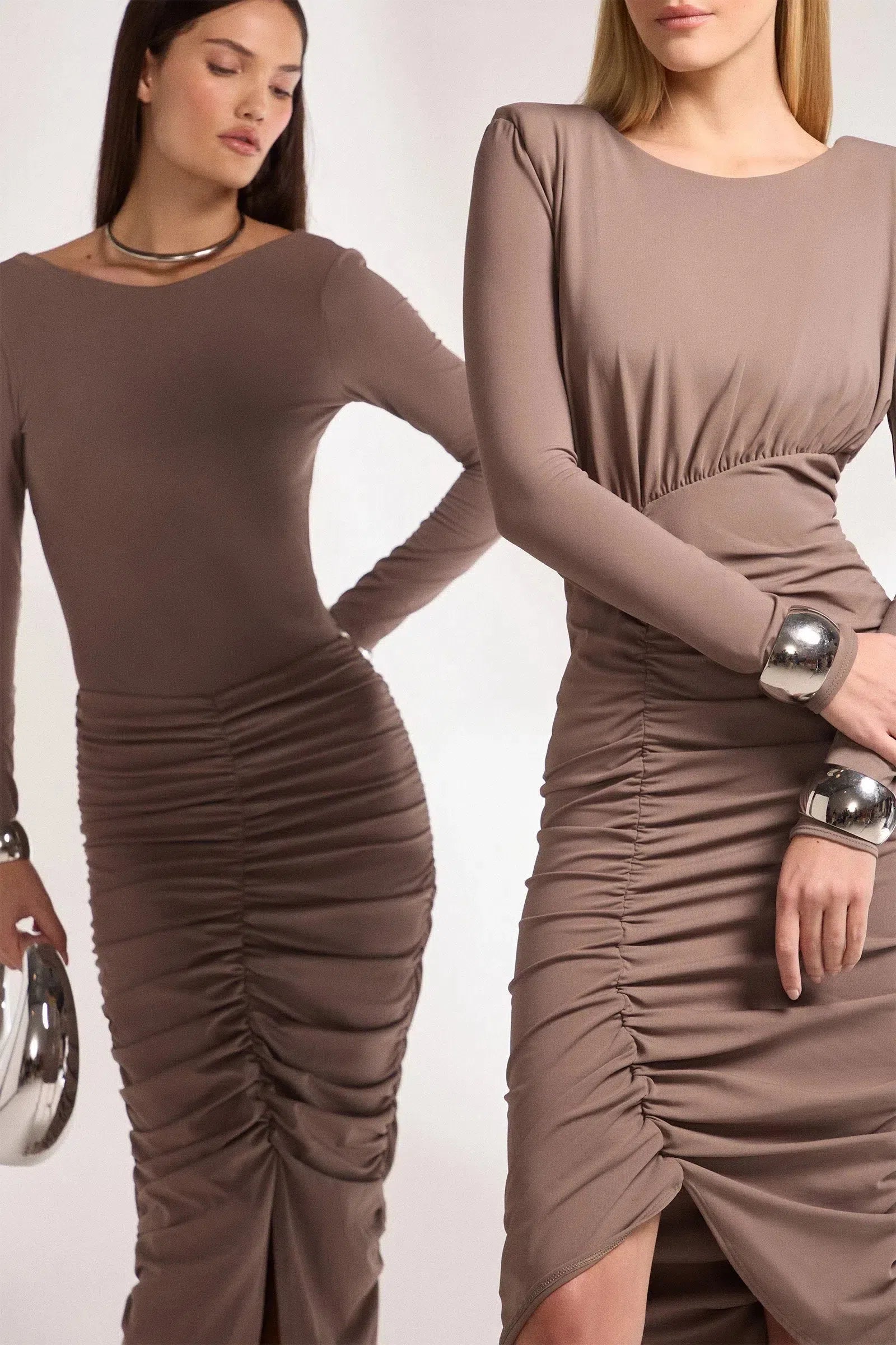 Saia Justa Maxi Midi em Malha Poliamida Delicaté 81707 Linzzi