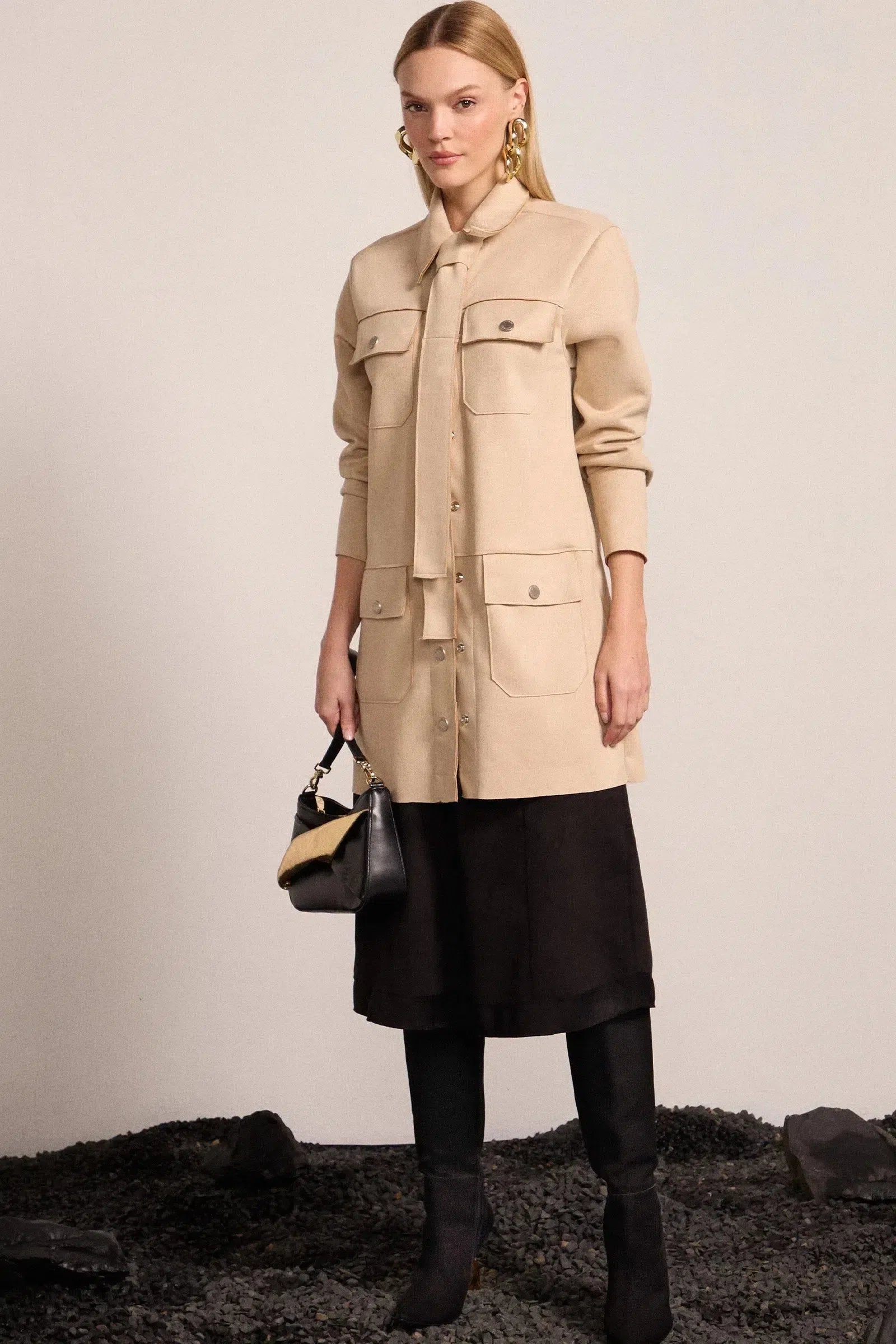 Saia Midi em Scuba Suede 79955 Linzzi