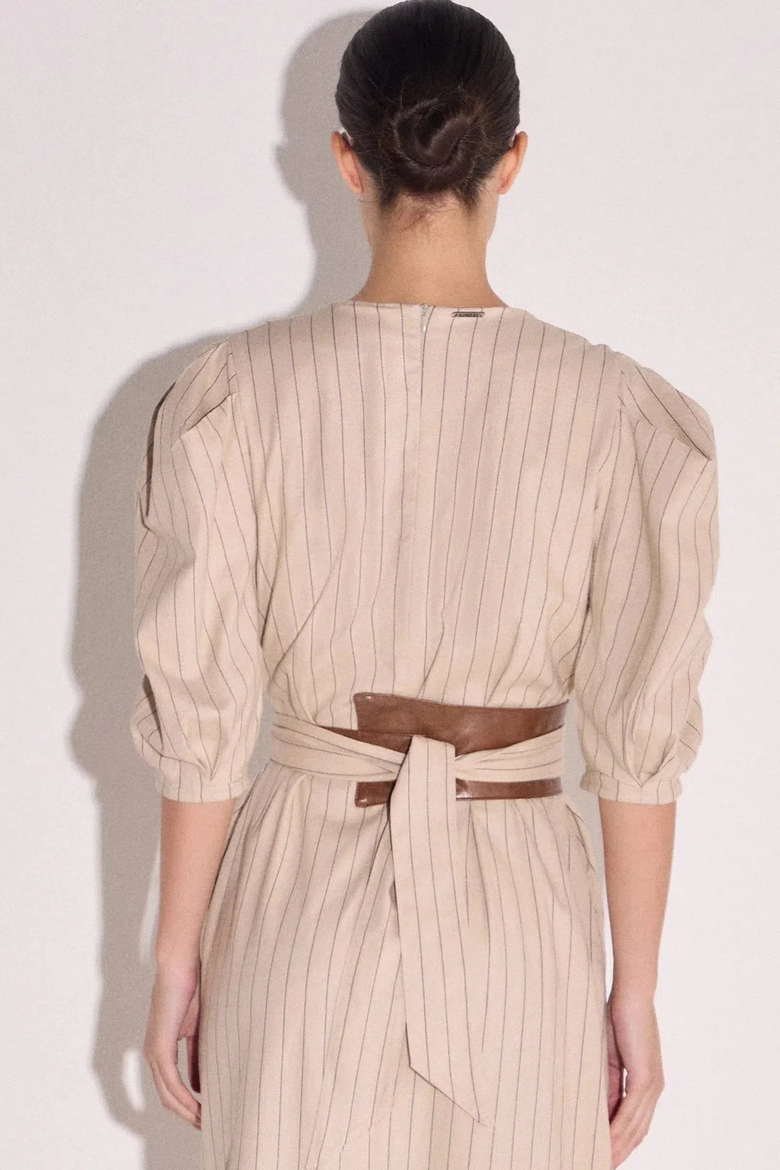 Vestido Maxi Midi em Blend de Linho com Elastano 82074 Linzzi