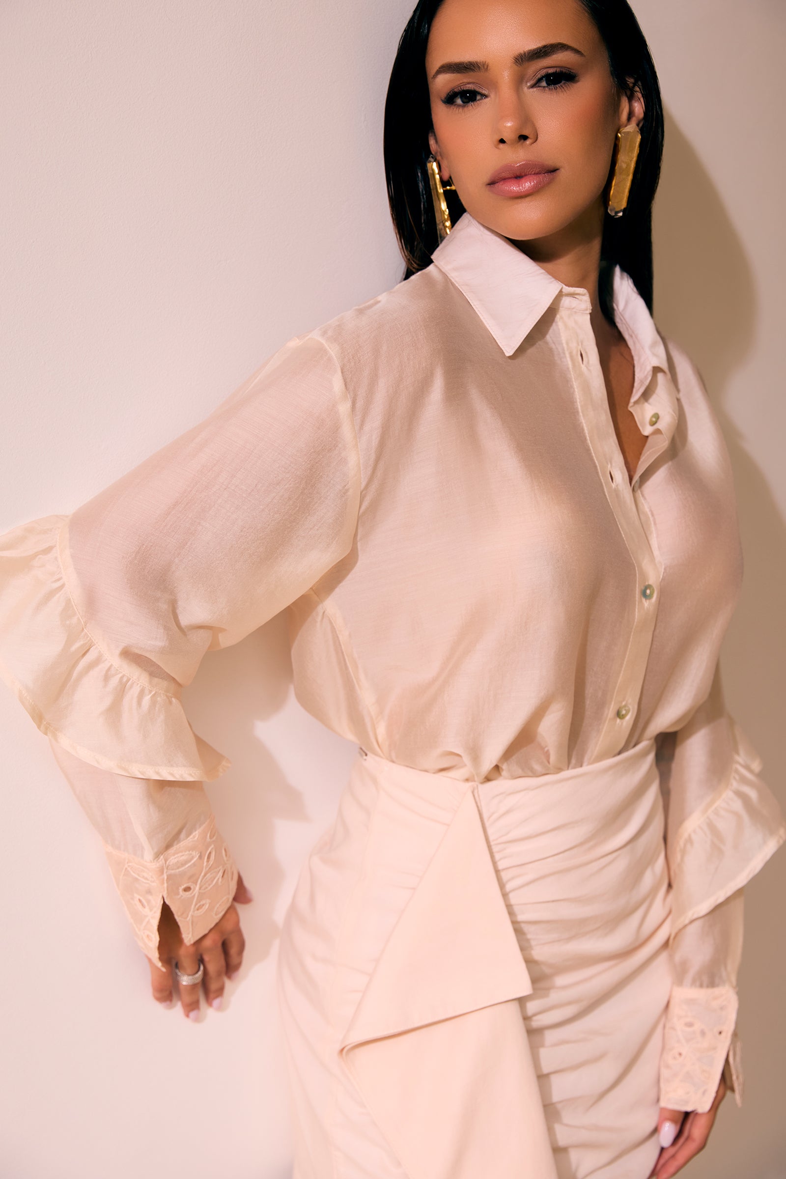 Camisa em Blend de Liocel com Detalhe Costas em Lasie 96943 Linzzi
