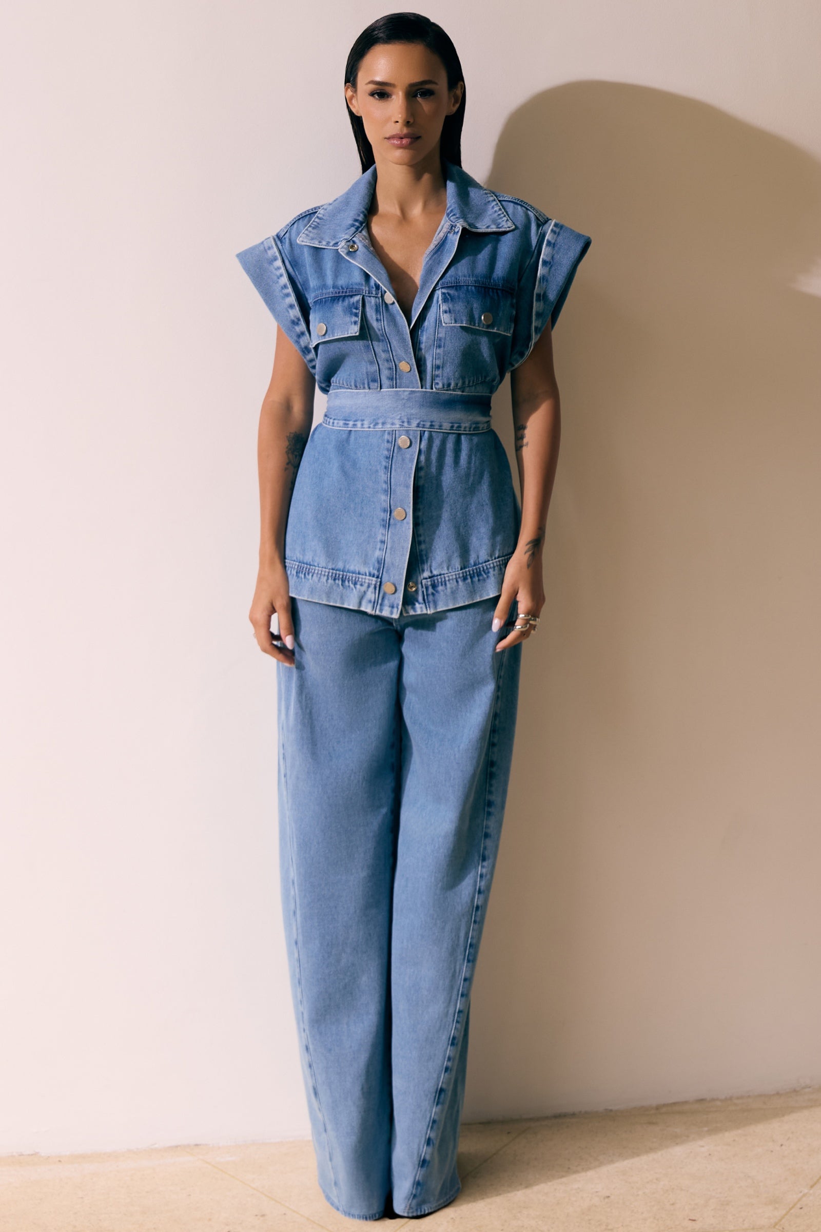 Colete Oversized em Denim  94439 Linzzi