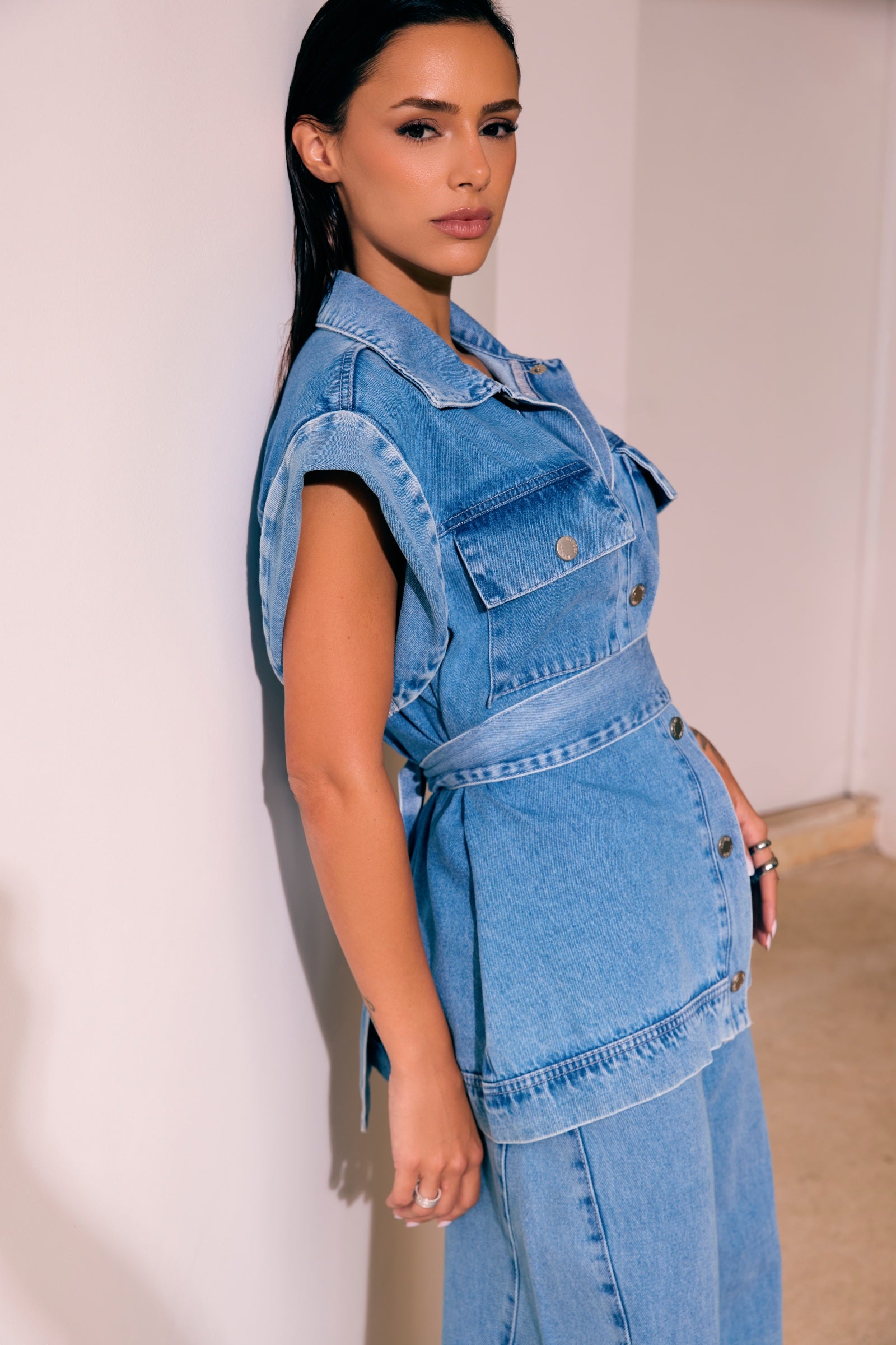 Colete Oversized em Denim  94439 Linzzi