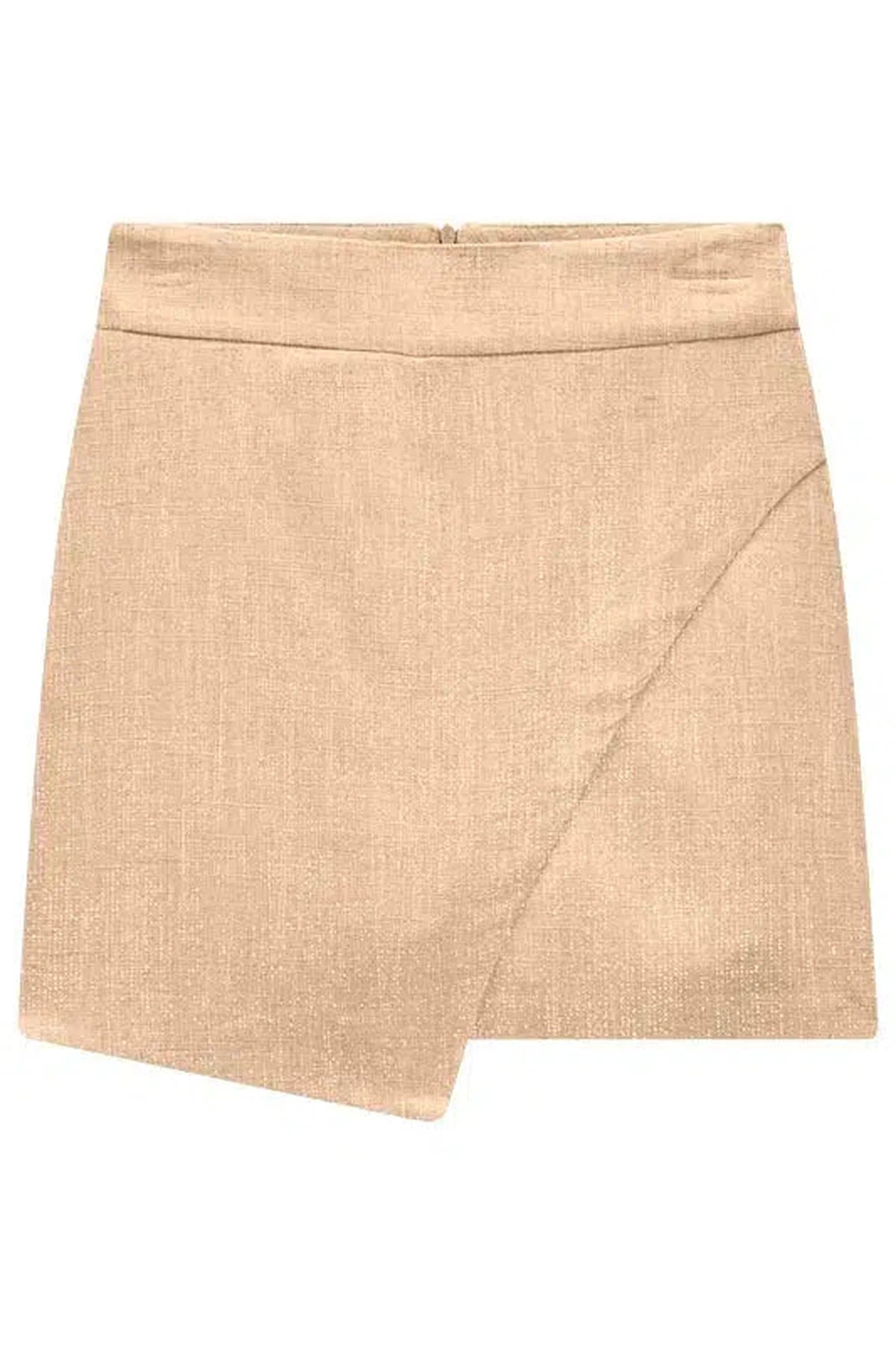 Shorts Saia Cintura Alta em Blend de Linho Metalizado 75113 Linzzi