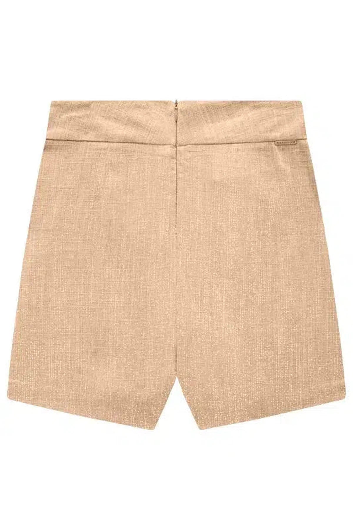 Shorts Saia Cintura Alta em Blend de Linho Metalizado 75113 Linzzi