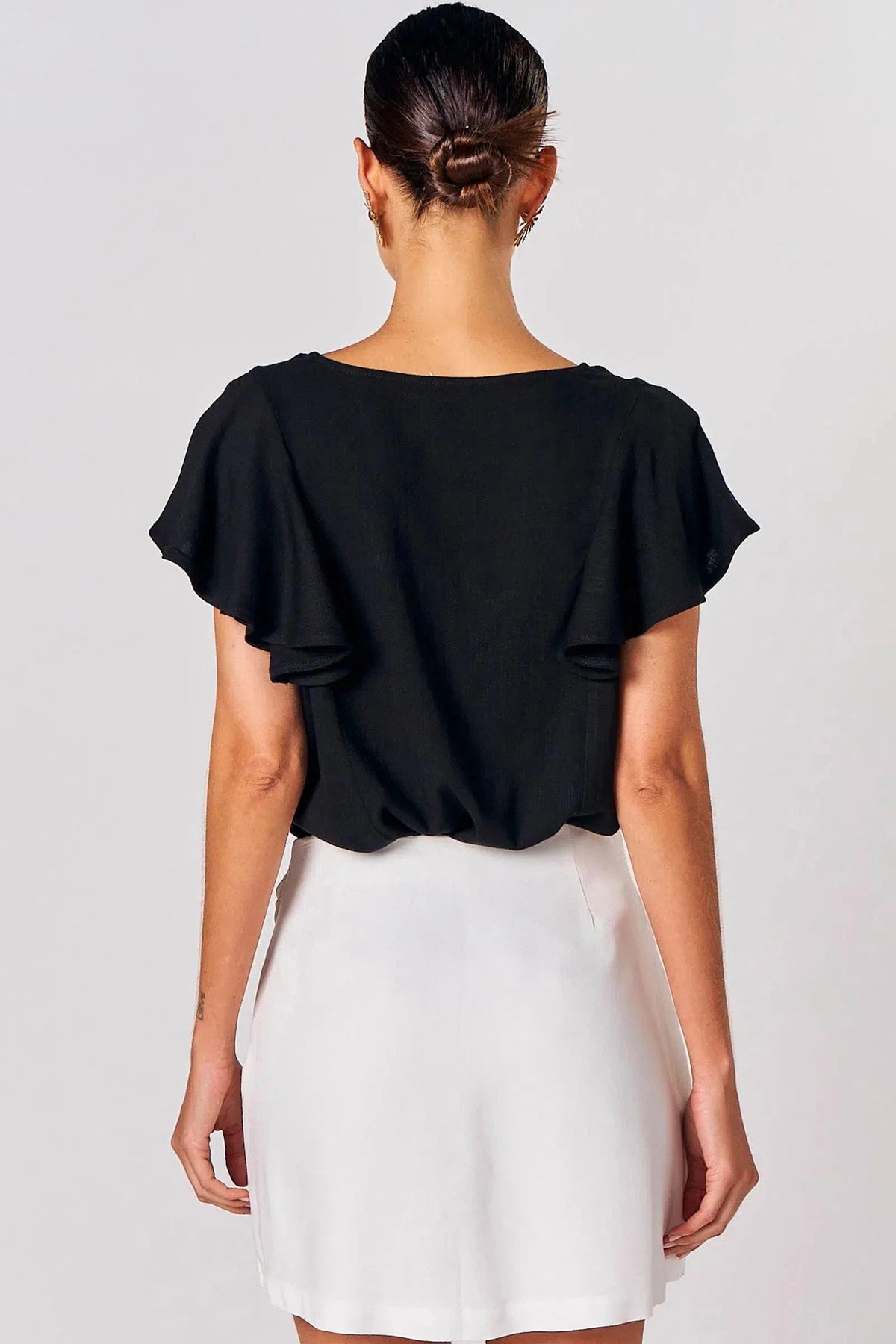 Blusa Decote 'V' em Viscose com Elastano  76077 Linzzi