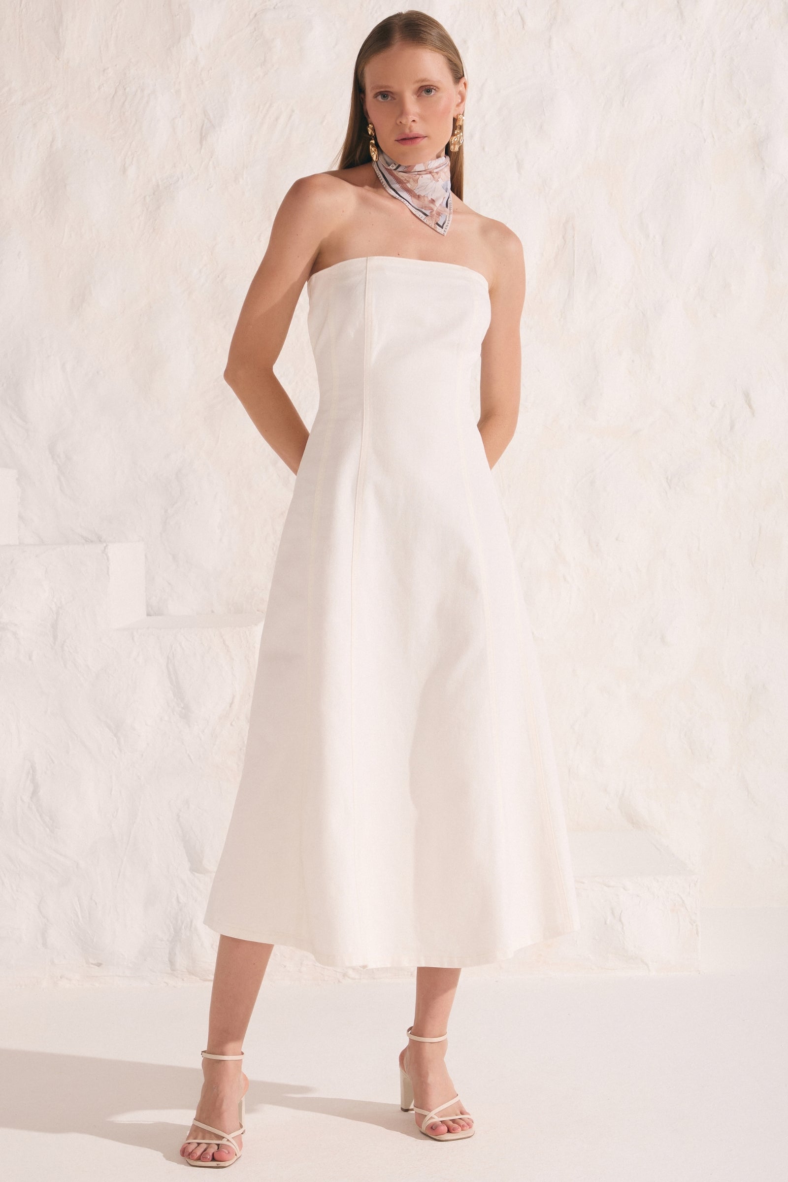 Vestido Maxi Midi em Sarja 86933 Linzzi