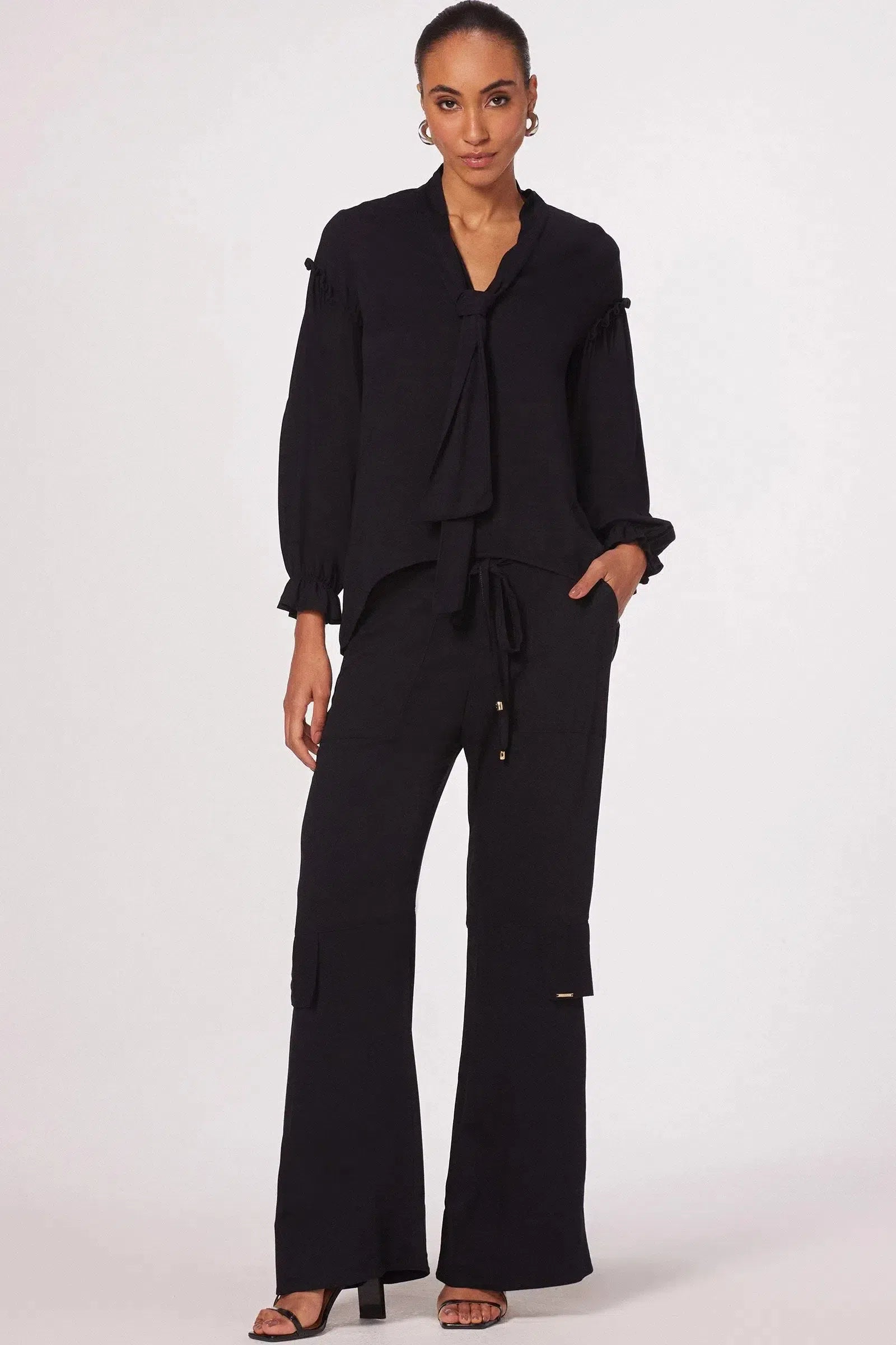 Blusa com Amarração em Viscose 80505 Linzzi