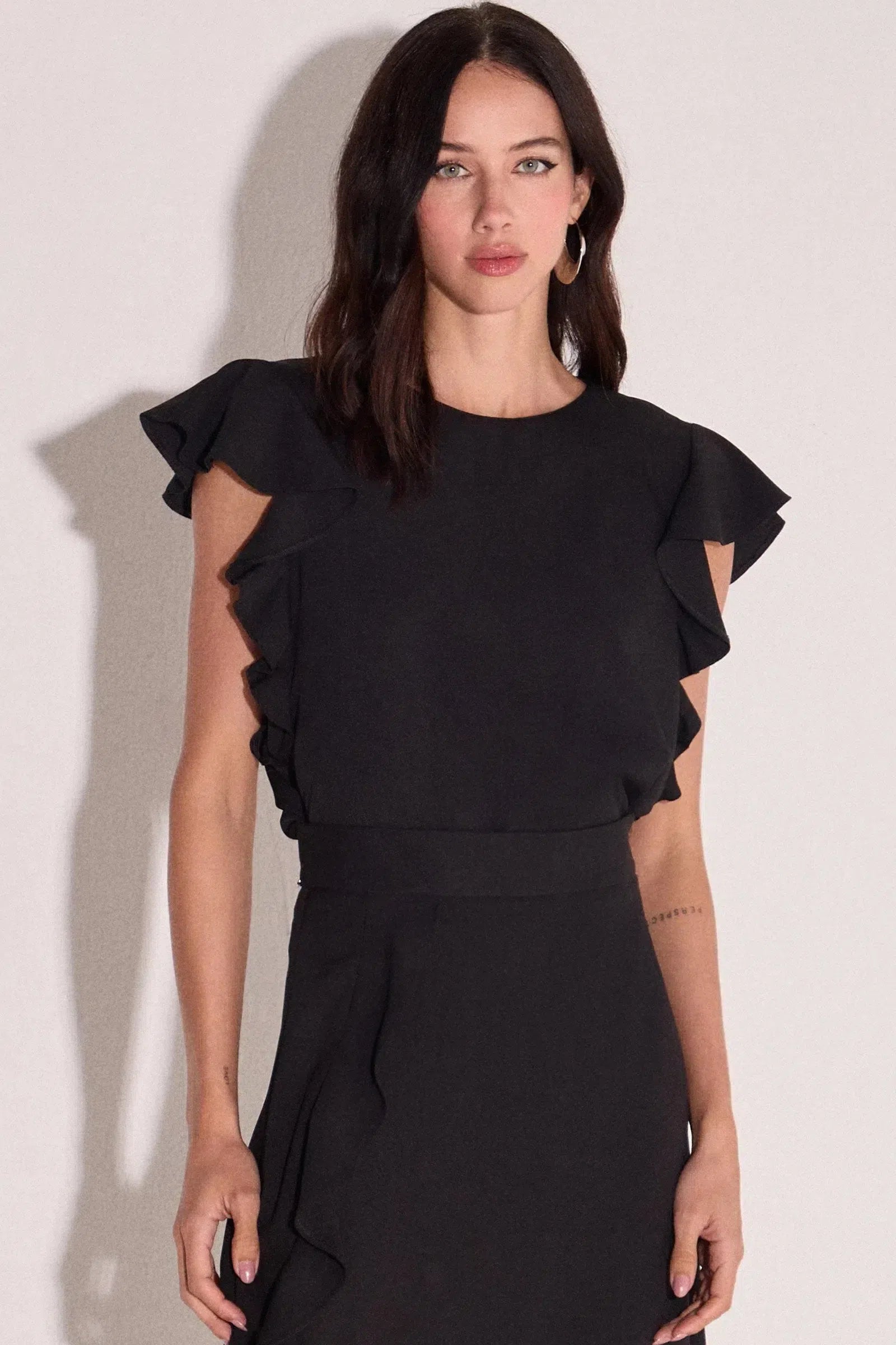 Blusa com Babados em Crepe 80504 Linzzi