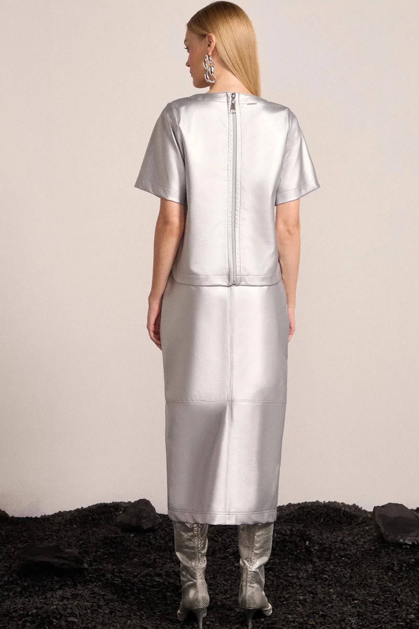 Blusa em Couro Metallic P.U. 80521 Linzzi