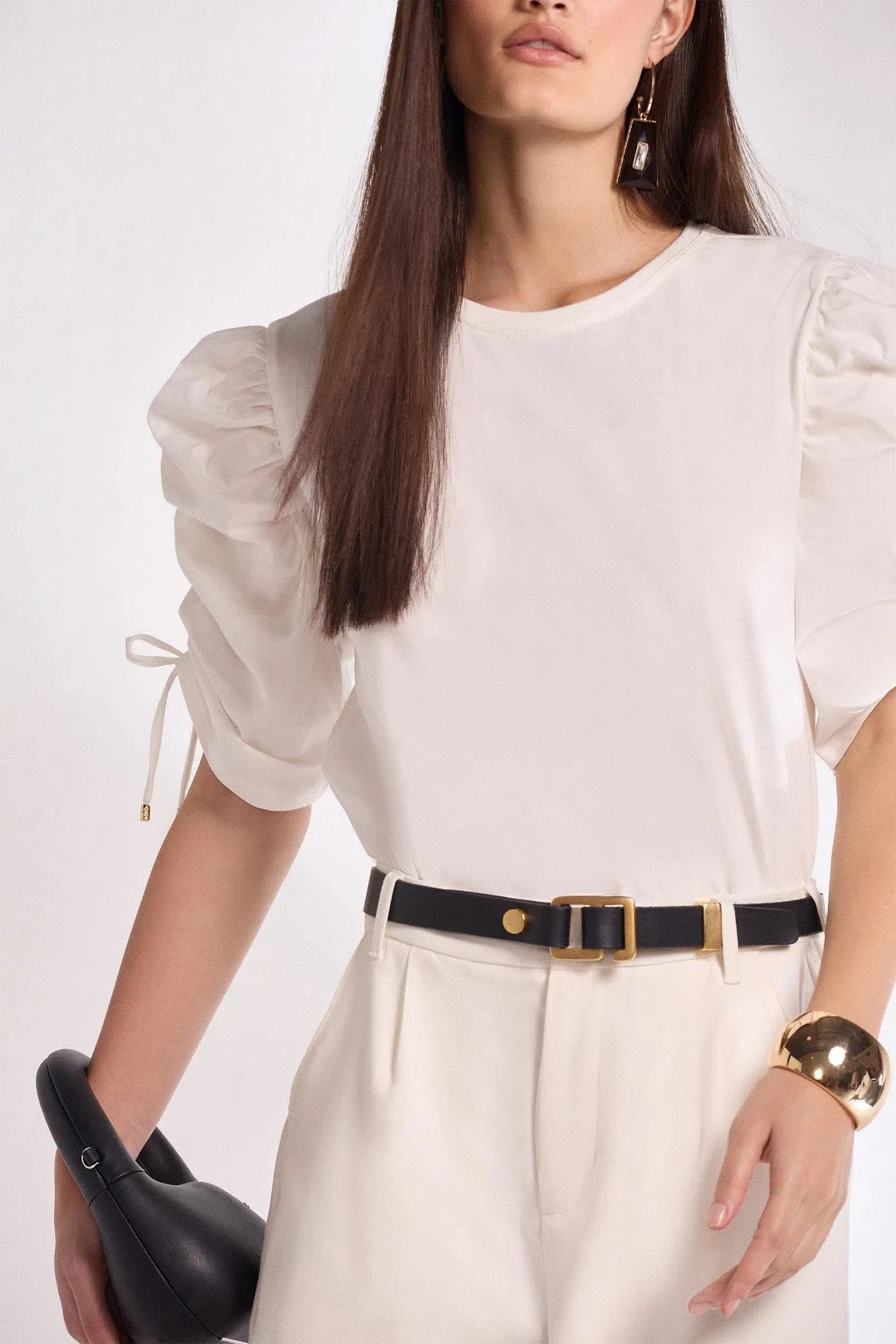 Blusa em Meia Malha com Manga Diferenciada em Tricoline 80532 Linzzi