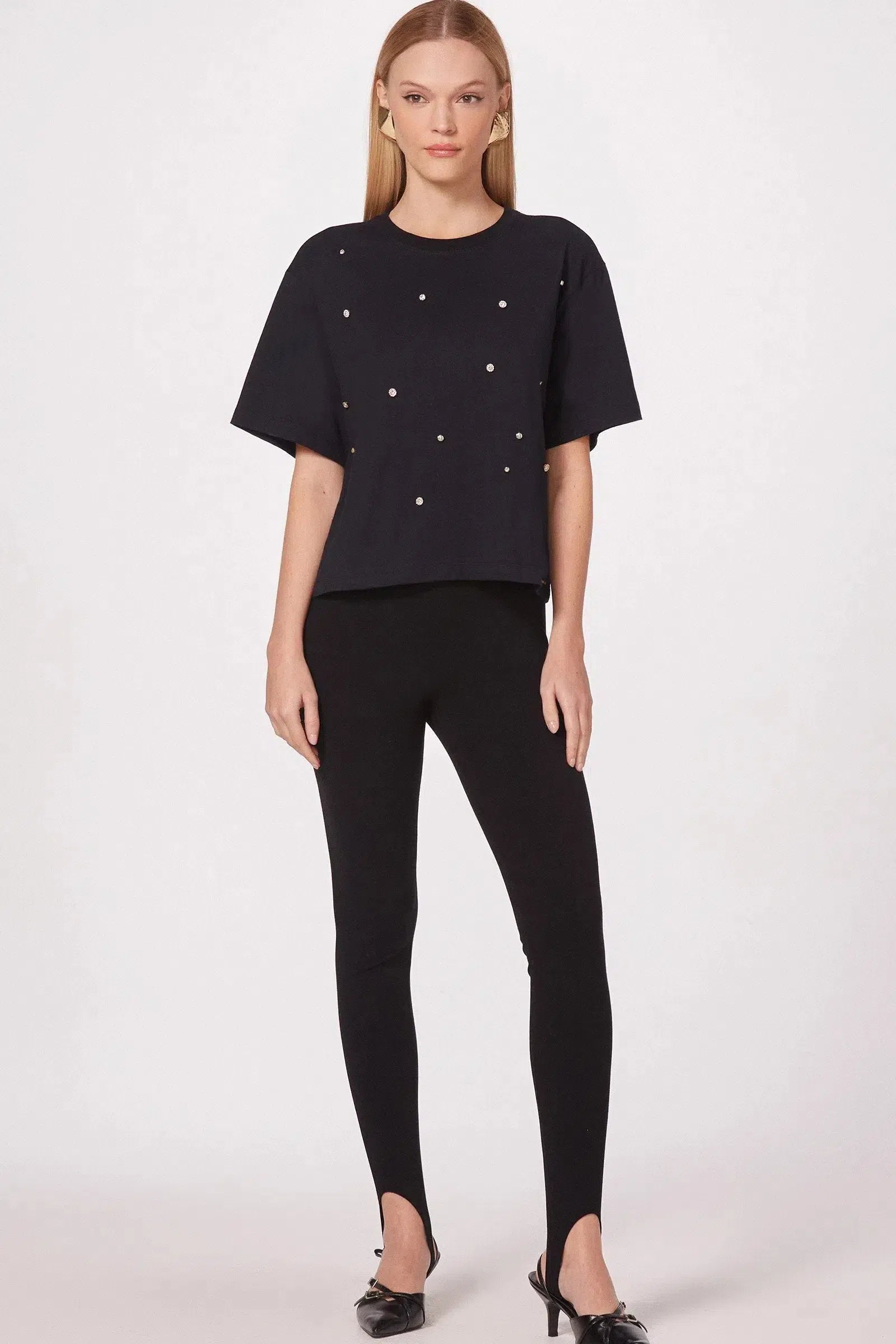 Blusa em Meia Malha com Pedrarias 80251 Linzzi