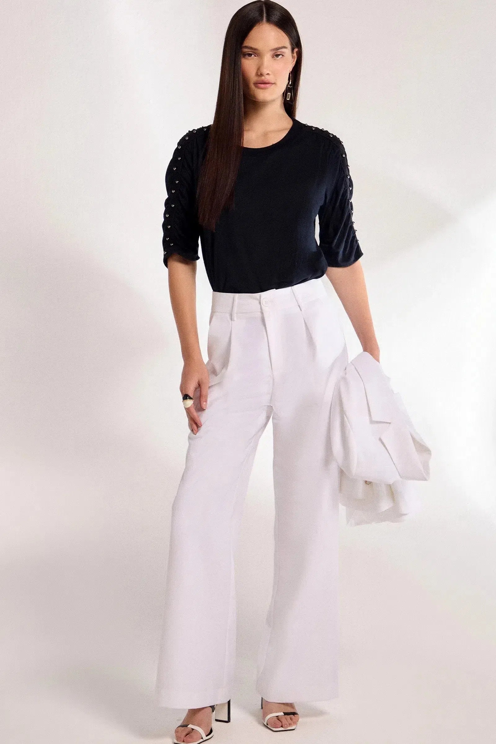 Calça Wide Leg em Alfaiataria 78862 Linzzi