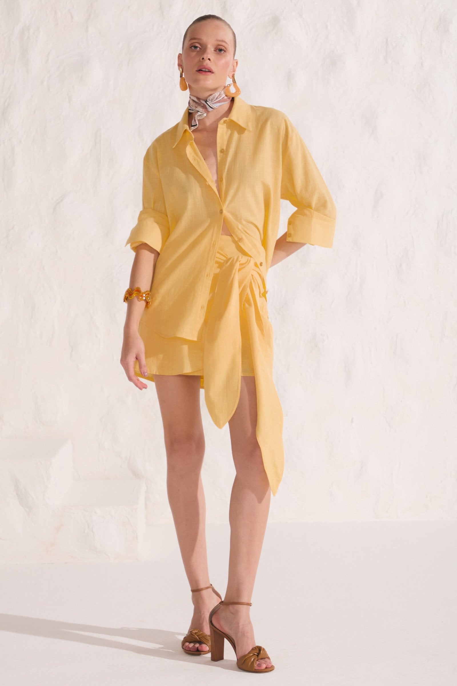 Minissaia em Viscose de Linho 86572 Linzzi