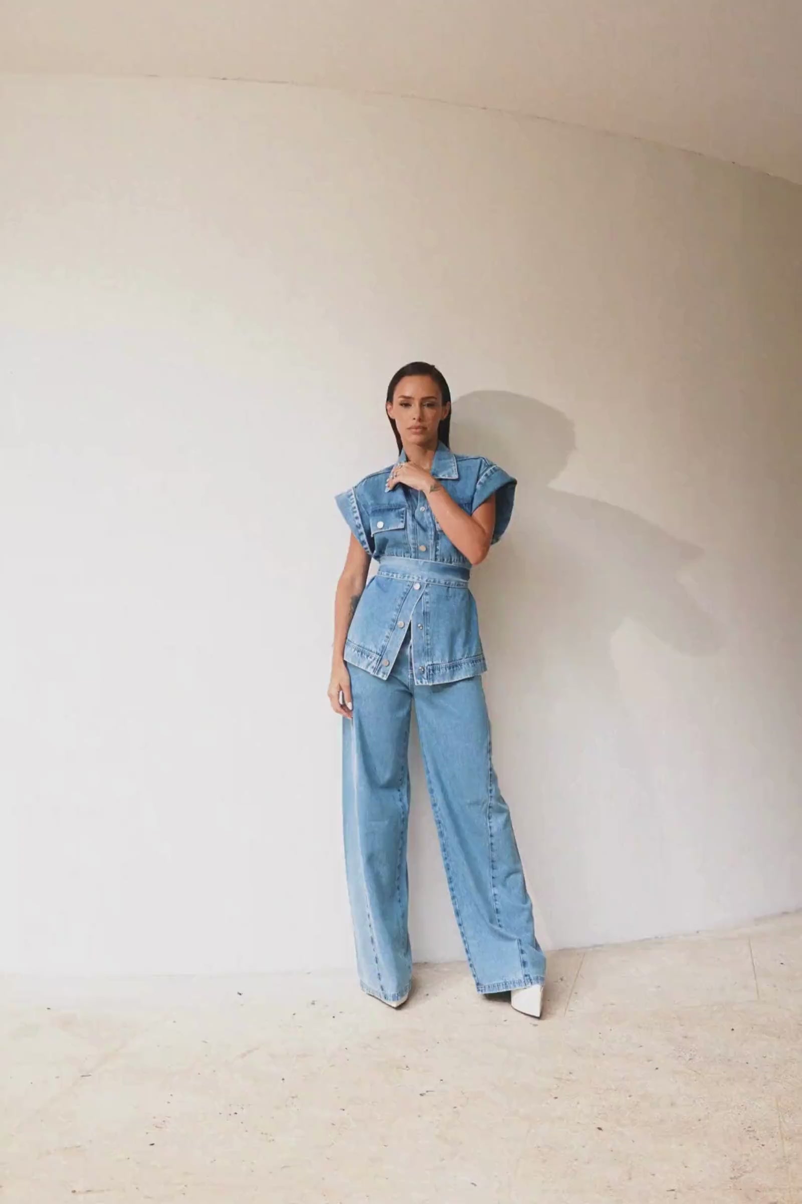 Colete Oversized em Denim 94439 Linzzi