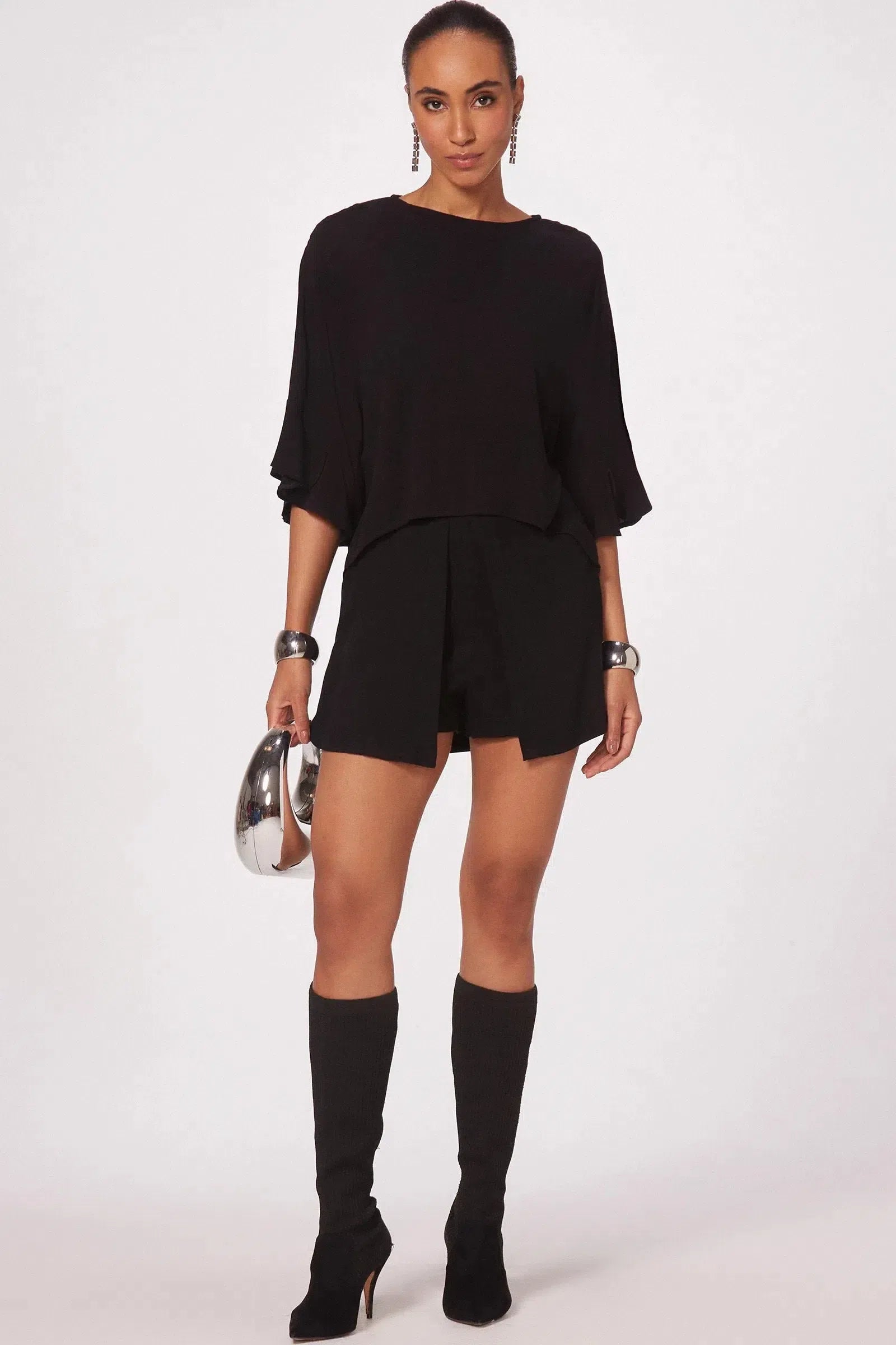 Short Saia Cintura Alta em Viscose 79393 Linzzi