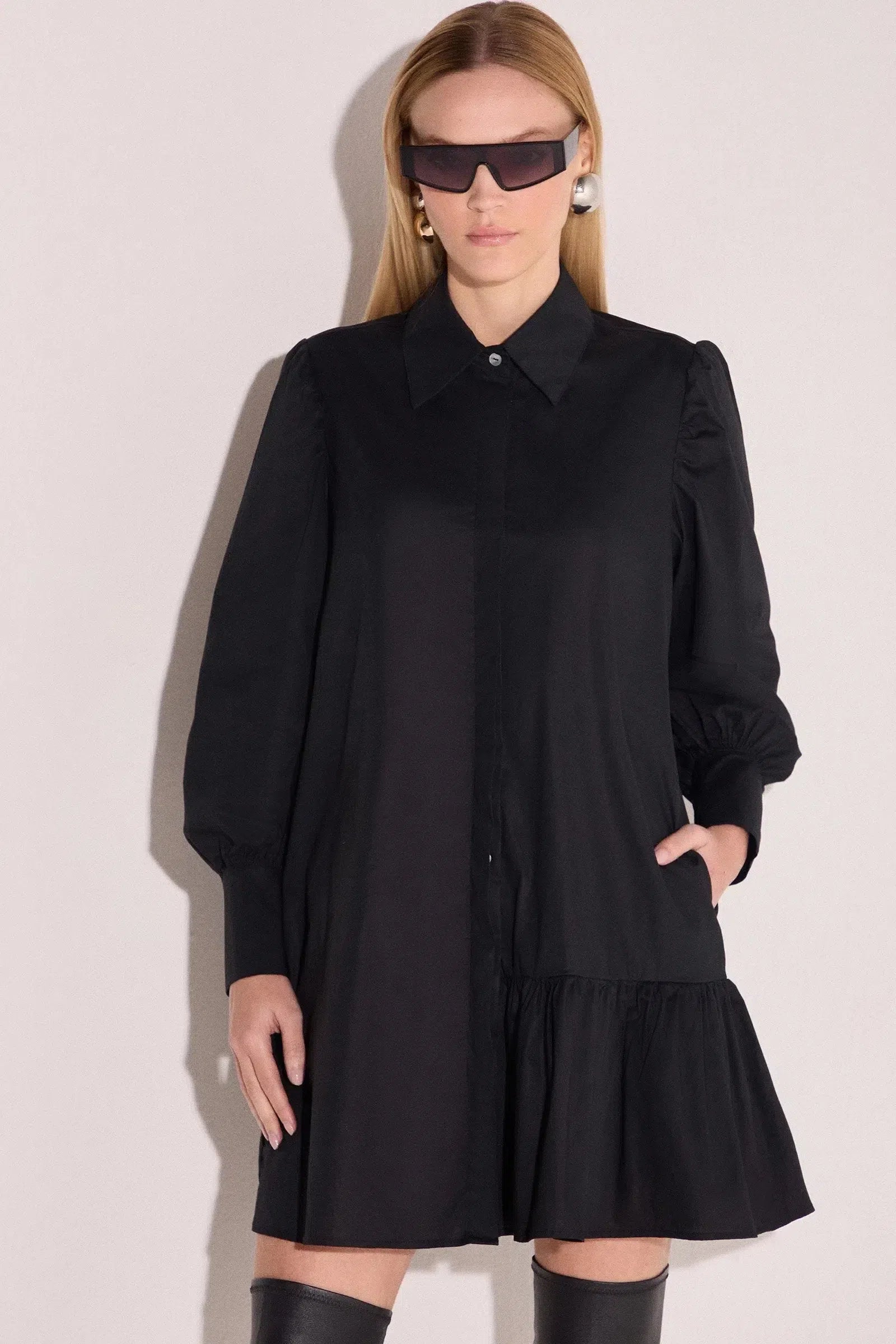 Vestido Chemise em Tricoline com Elastano 80016 Linzzi