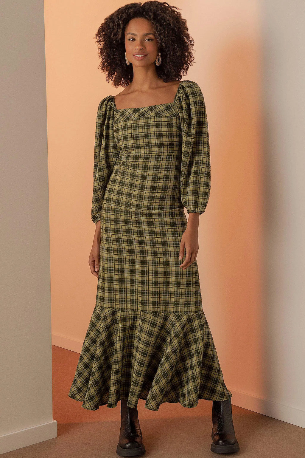 Vestido com tecido deals xadrez